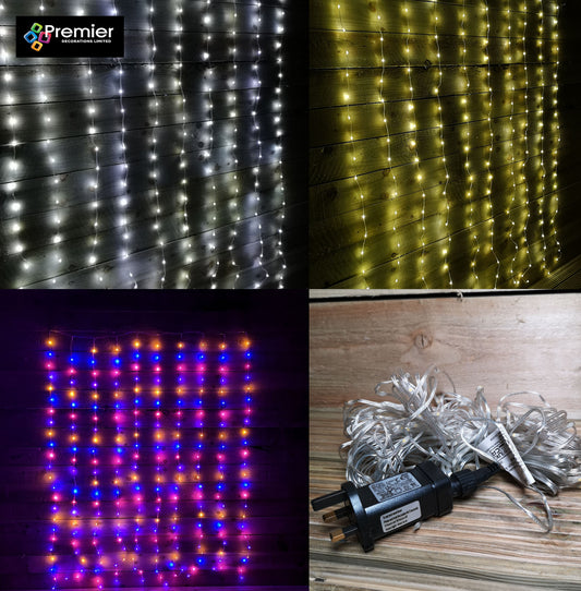 240 LED 2m x 1.5m Premier Flexibright Curtain Indoor Outdoor Multifunction Christmas Lights with Timer in Choice of Colour