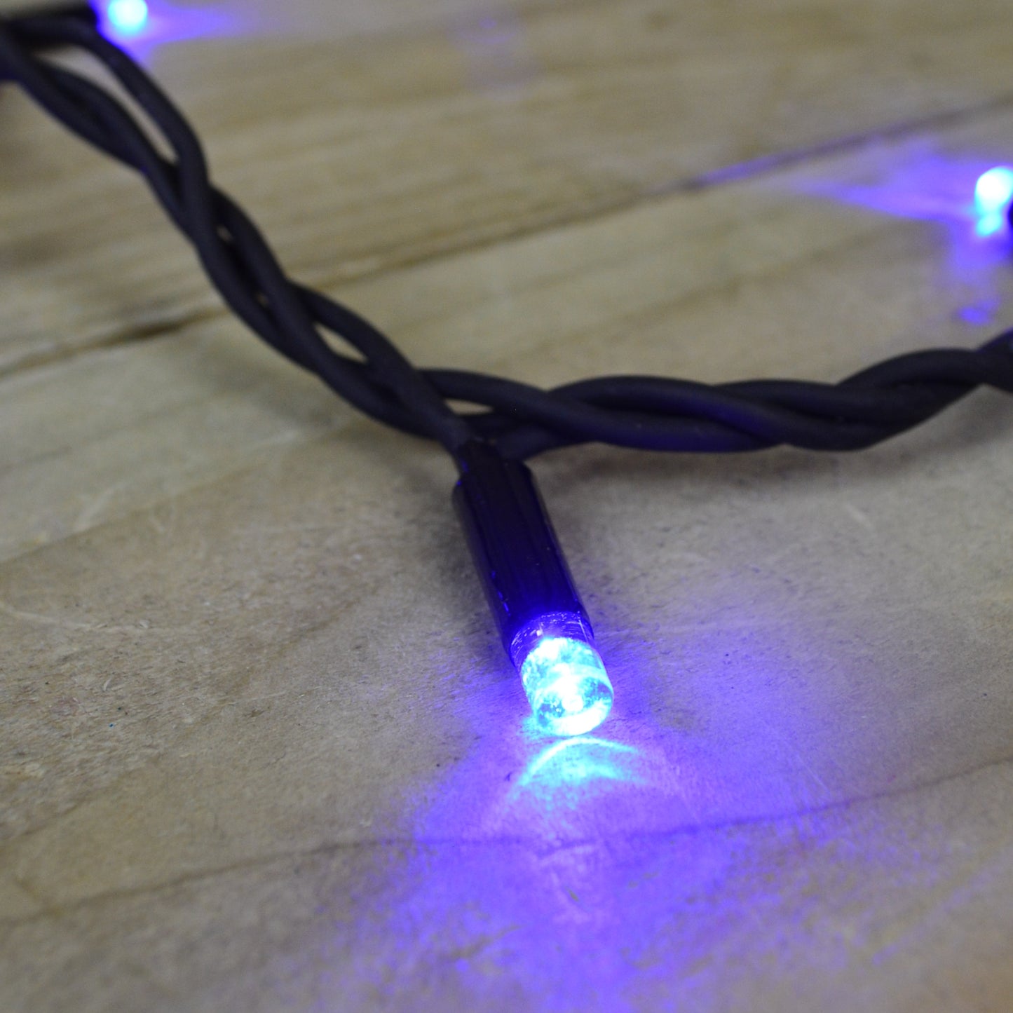 300 Electric Blue LED Super-Long 29.9m Connectable Lights on a Black Cable