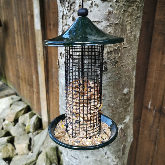 Tom Chambers Oriental Stylish Garden Wild Bird Hanging Green Metal Peanut Feeder