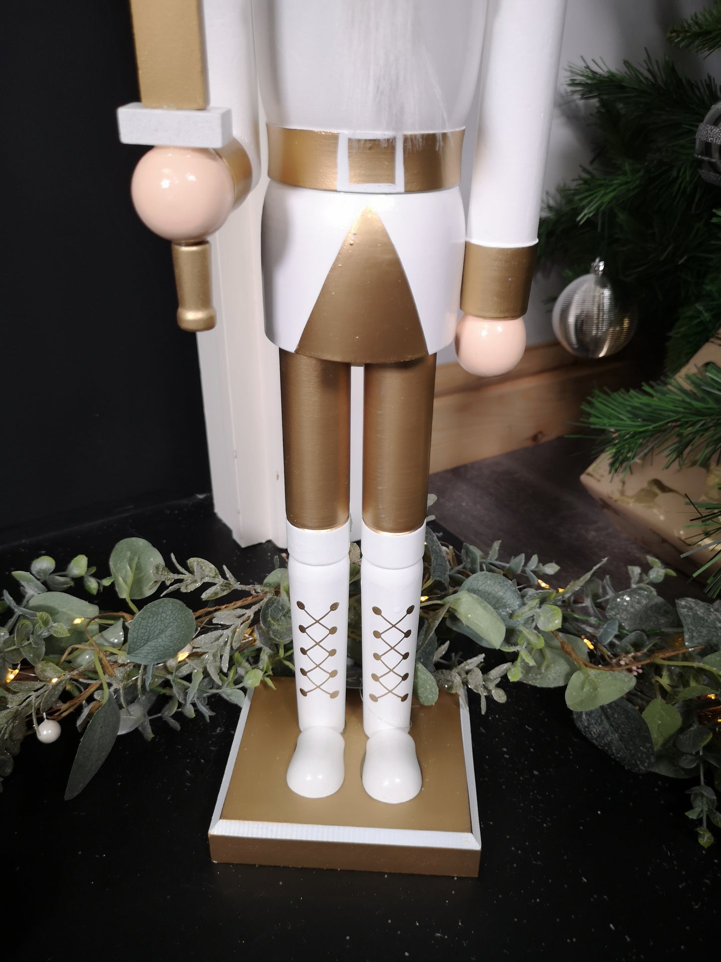 60cm Wooden Christmas Nutcracker Soldier Decoration with White Body and Shoes