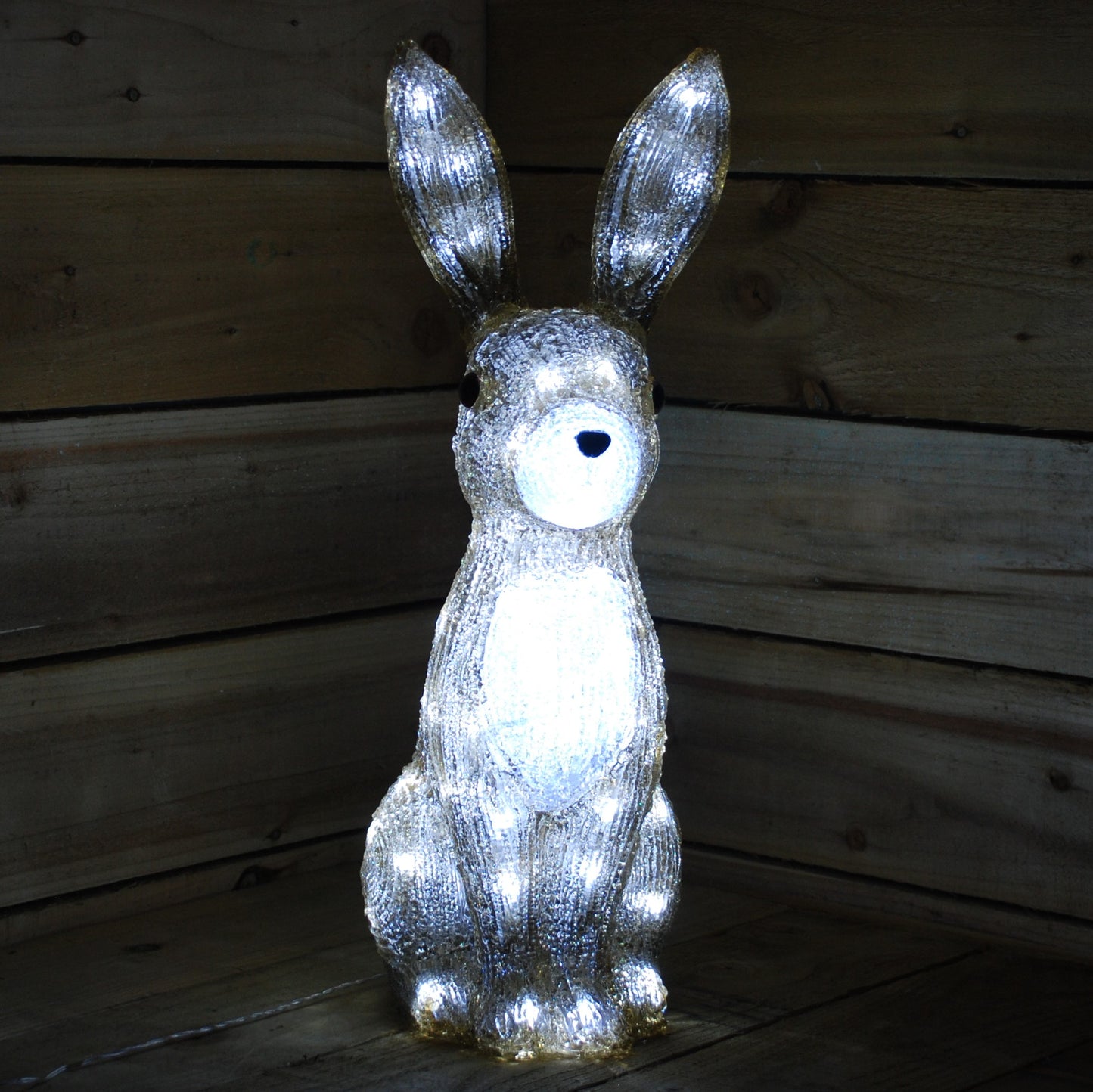 54cm Outdoor The Snowman Acrylic Christmas Hare / Rabbit Figure 80 LEDs