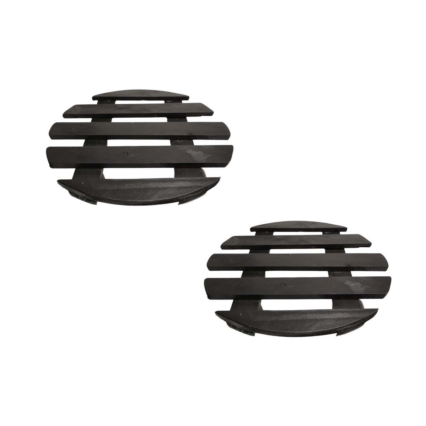 Pack of 2 28cm Black Round Garden Plant Pot Flower Trolley Stand On Wheels