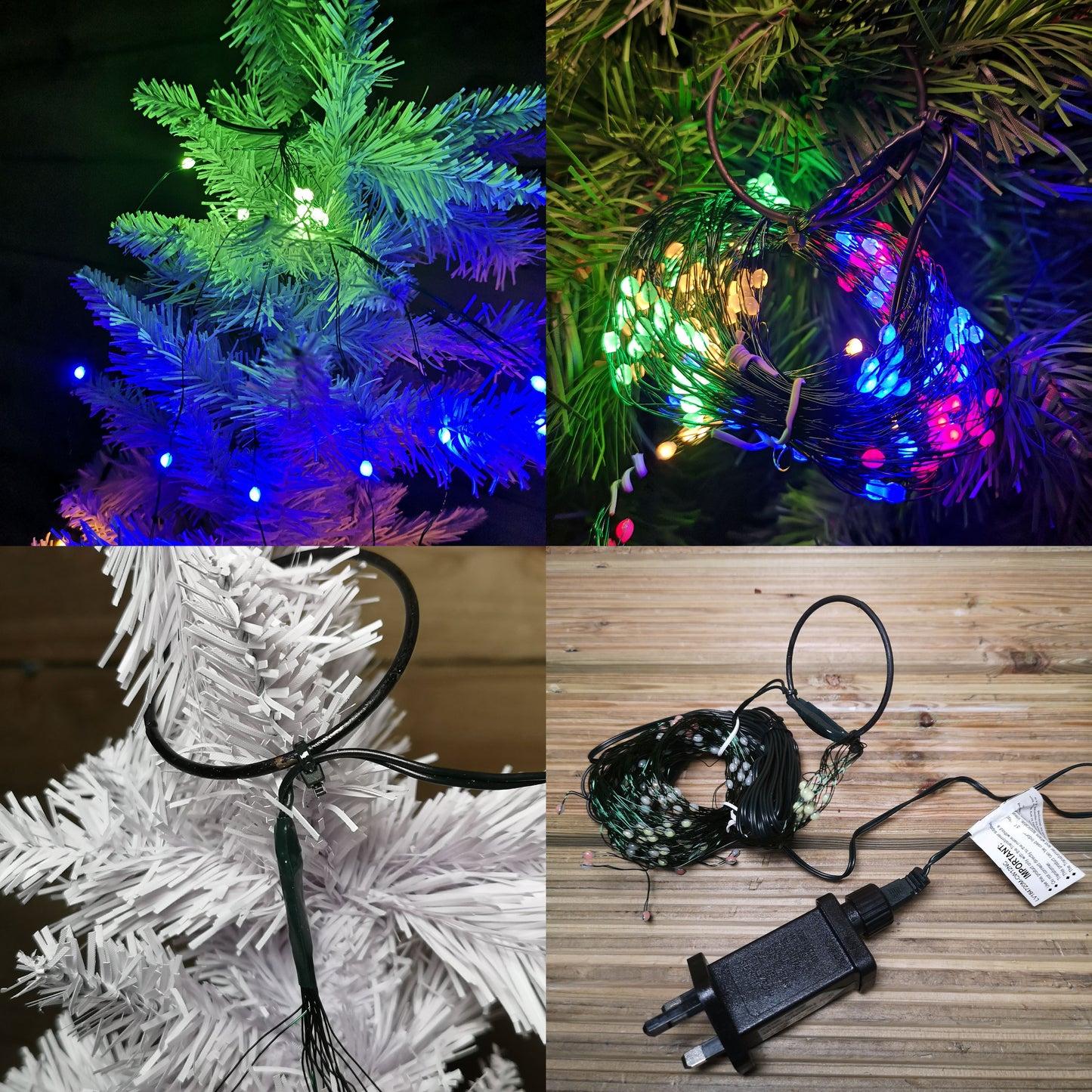 200 LED 10 x 1.9m Premier Multi Function Waterfall Christmas Tree Lights with Timer in Multicoloured