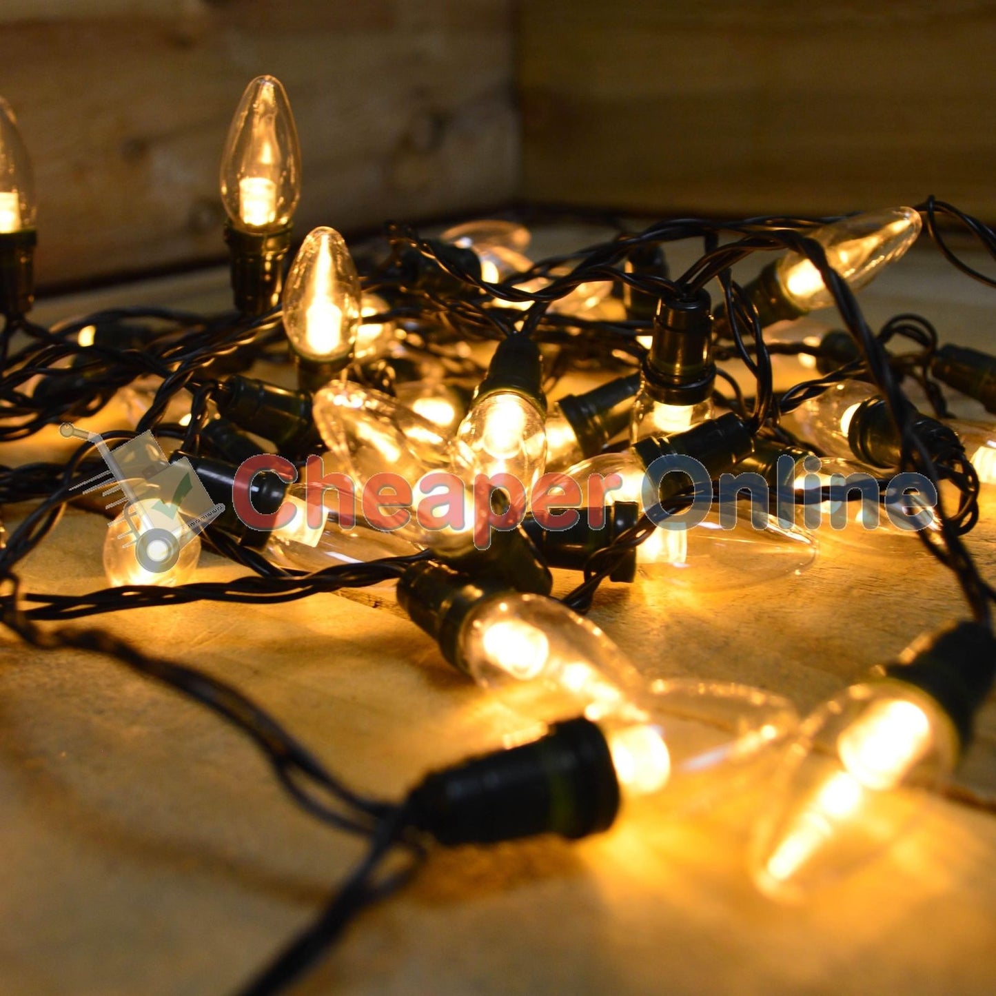 11.9m 120 LED Premier Christmas Lights - Multi Action C6 Bulb in Warm White