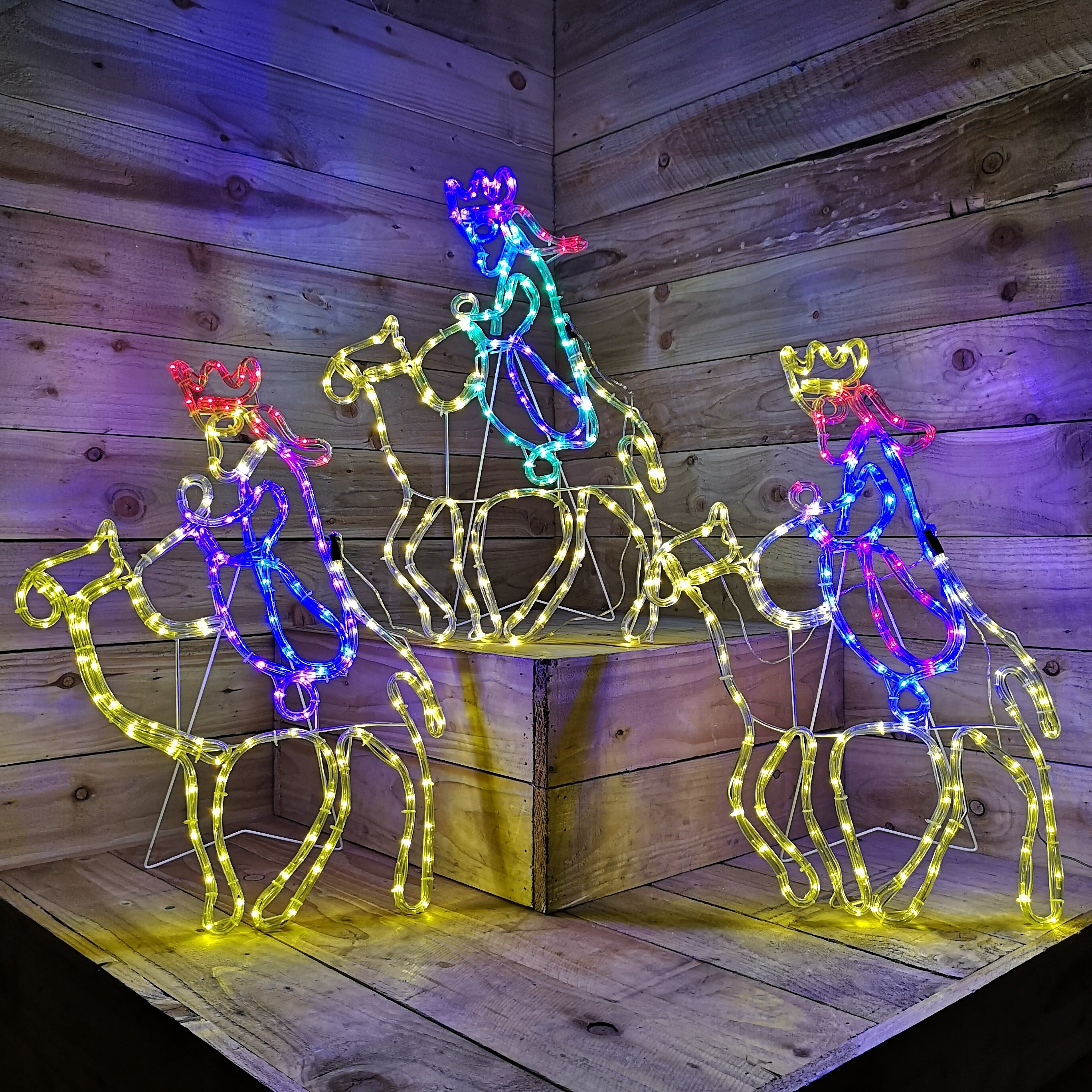 70cm Three Wise Men On Camels 420 LED Outdoor Nativity Scene Christmas Decorations