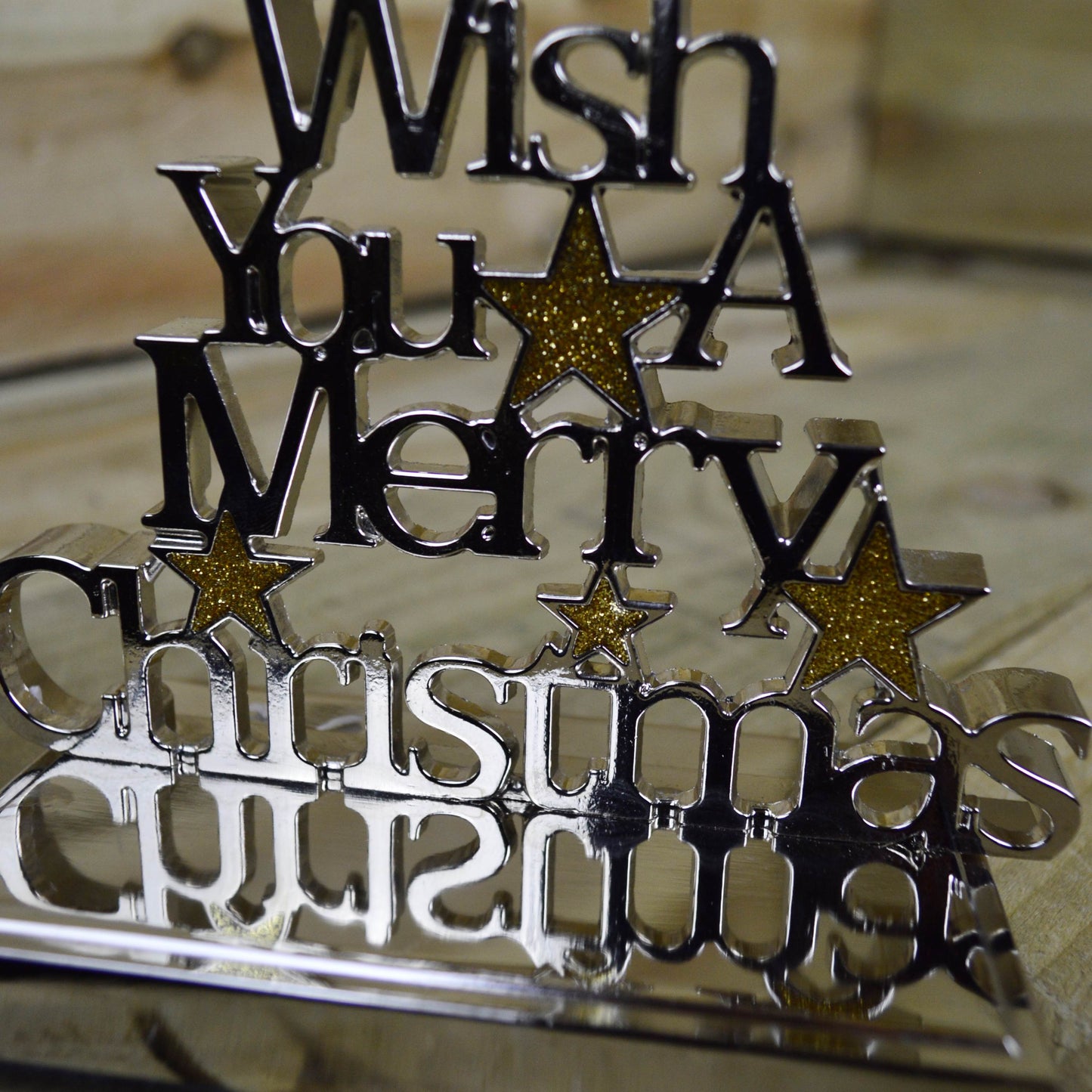 22cm Silver Christmas Stocking Hanger - We Wish You a Merry Christmas