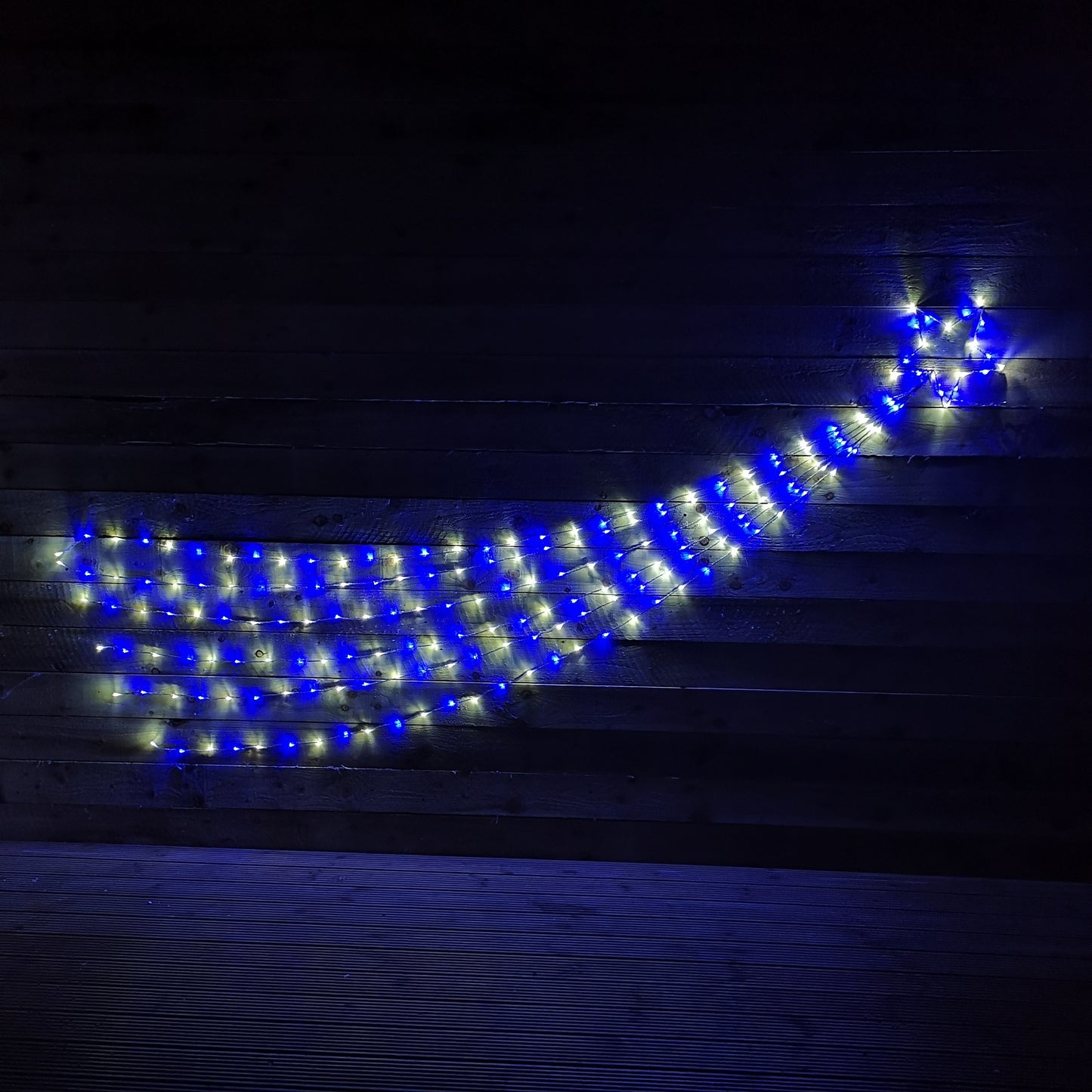 200 LED 3.32m Multifunction Shooting Star Silhouette Christmas Light in Blue & White