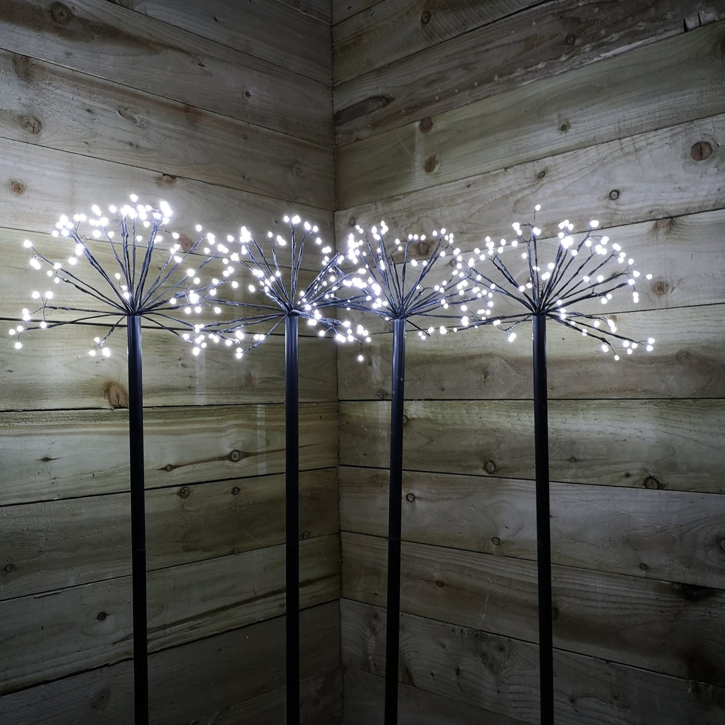 4 x 100cm Cool White Christmas Sputnik Sparkler Path Lights with 400 LEDs