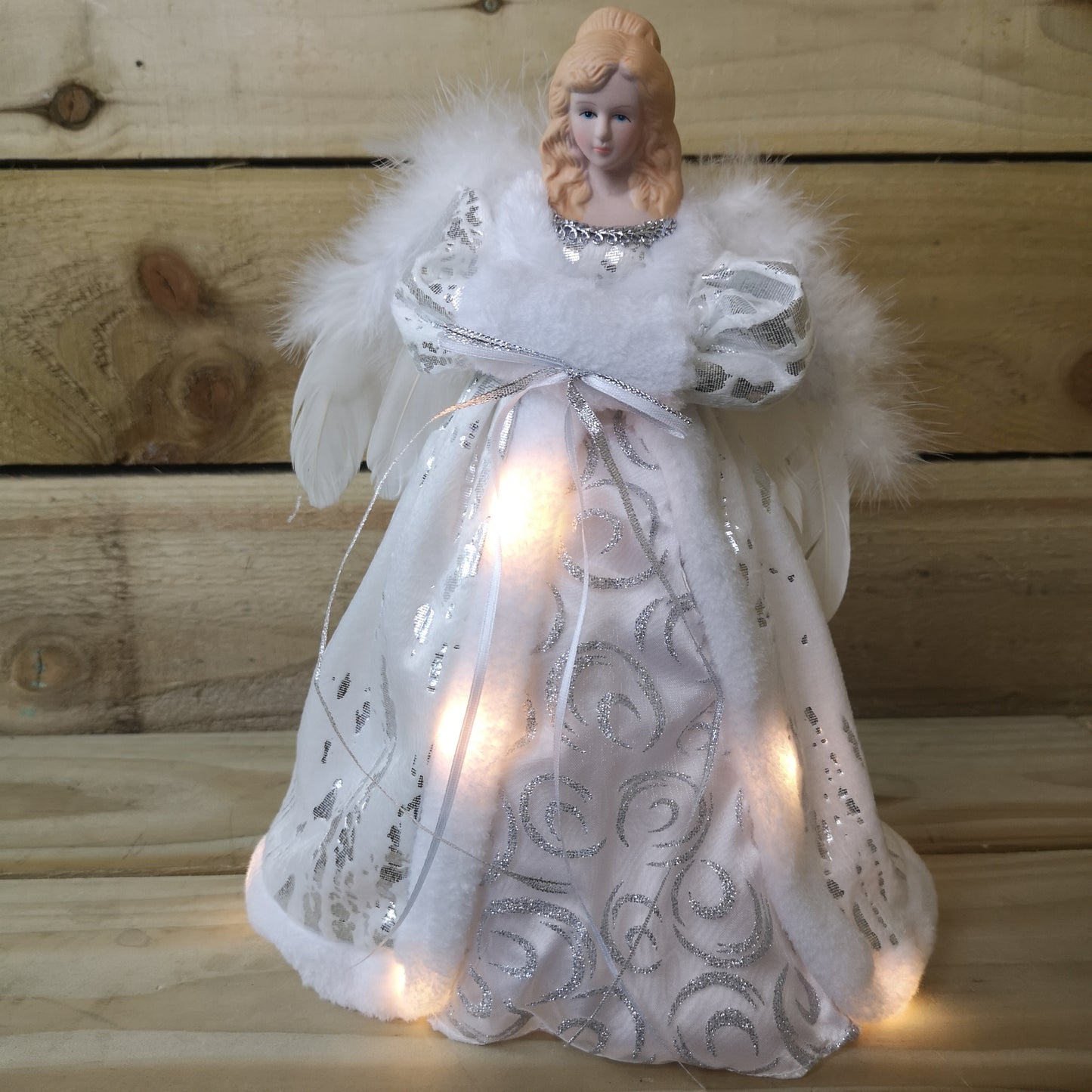 30cm Premier Lit Angel Christmas Tree Topper with Warm White LEDs