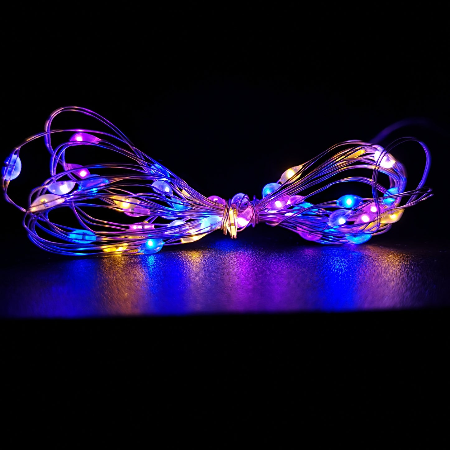 100 LED 5m Premier MicroBrights Indoor Outdoor Christmas Multi Function Battery Operated Lights with Timer on Pin Wire in Rainbow