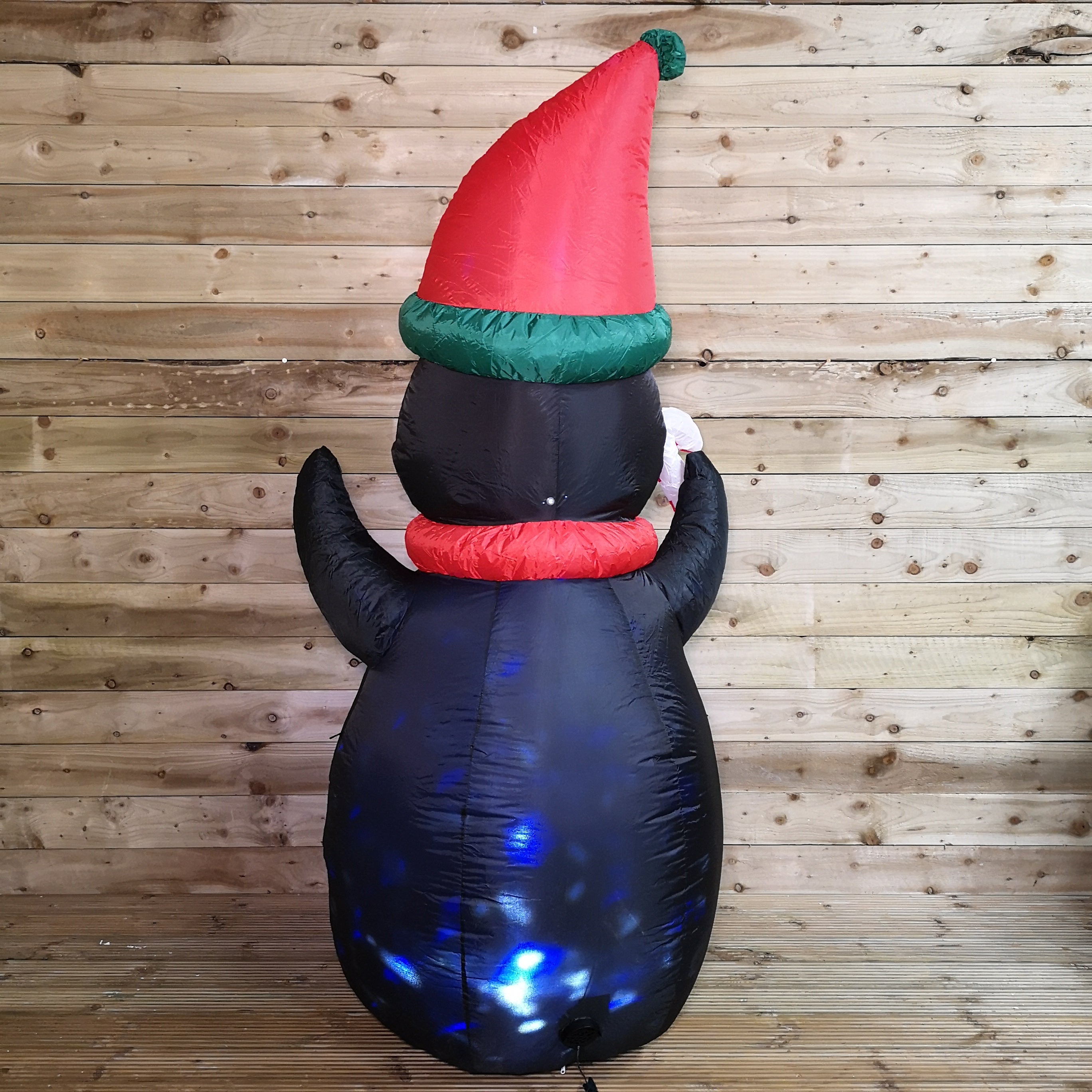 2.1m Indoor Outdoor Inflatable Penguin with Disco Lights Christmas Garden Decoration