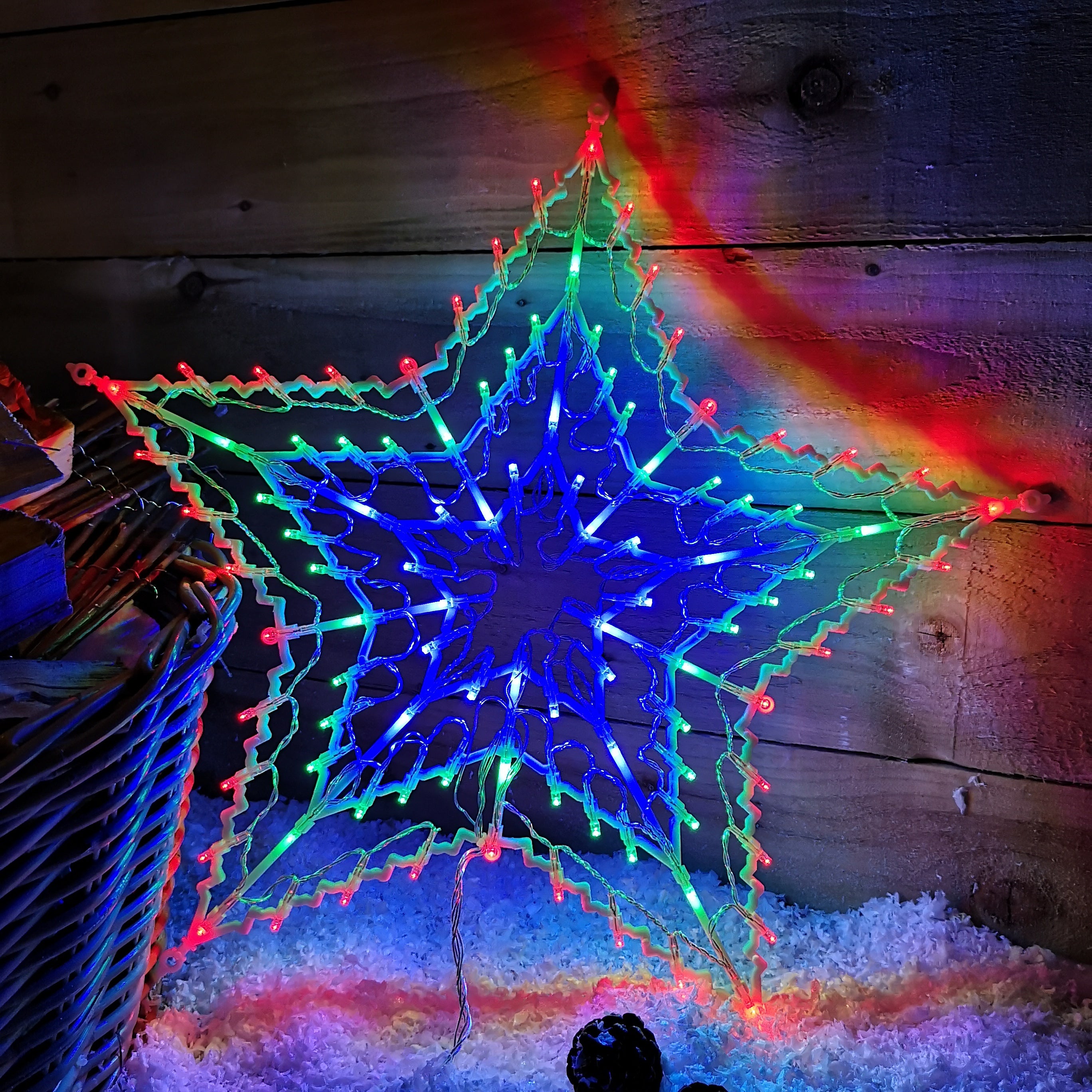 50cm Multi Colour LED Window Star Light Up Indoor/Outdoor Christmas Decorations