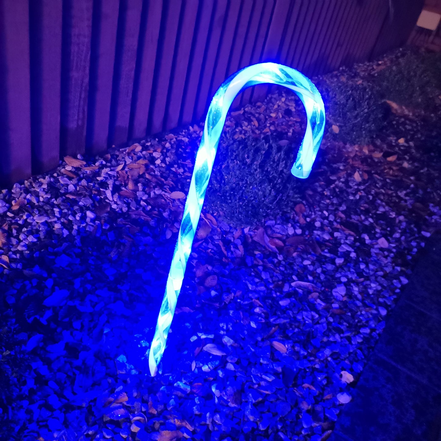 4pcs 62cm Outdoor Multicoloured Christmas Candy Cane LED Path Lights for Garden