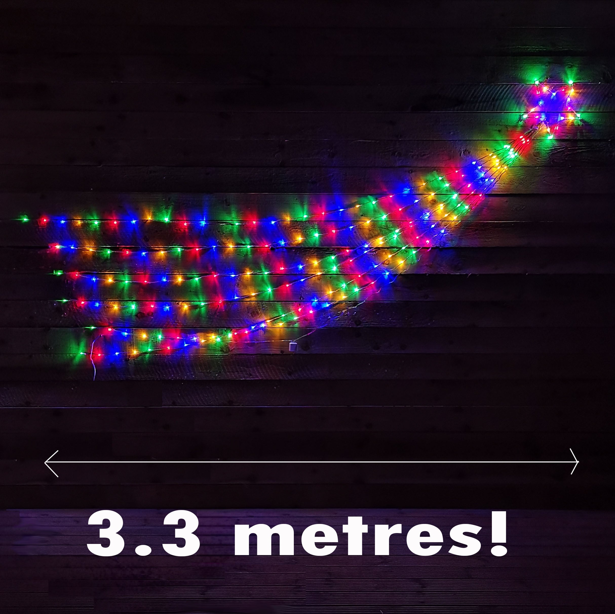 200 LED 3.3m Outdoor Multifunction Shooting Star Silhouette Christmas Lights in Multicoloured