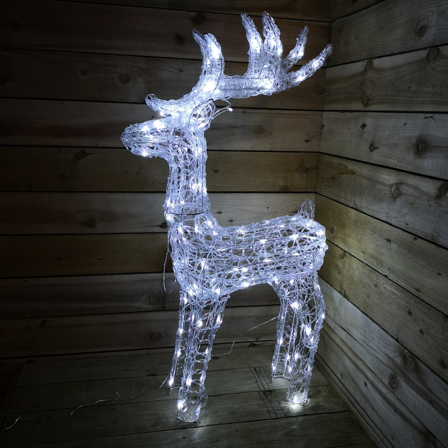 Christmas Lit Soft Acrylic Reindeer White LED Indoor Outdoor