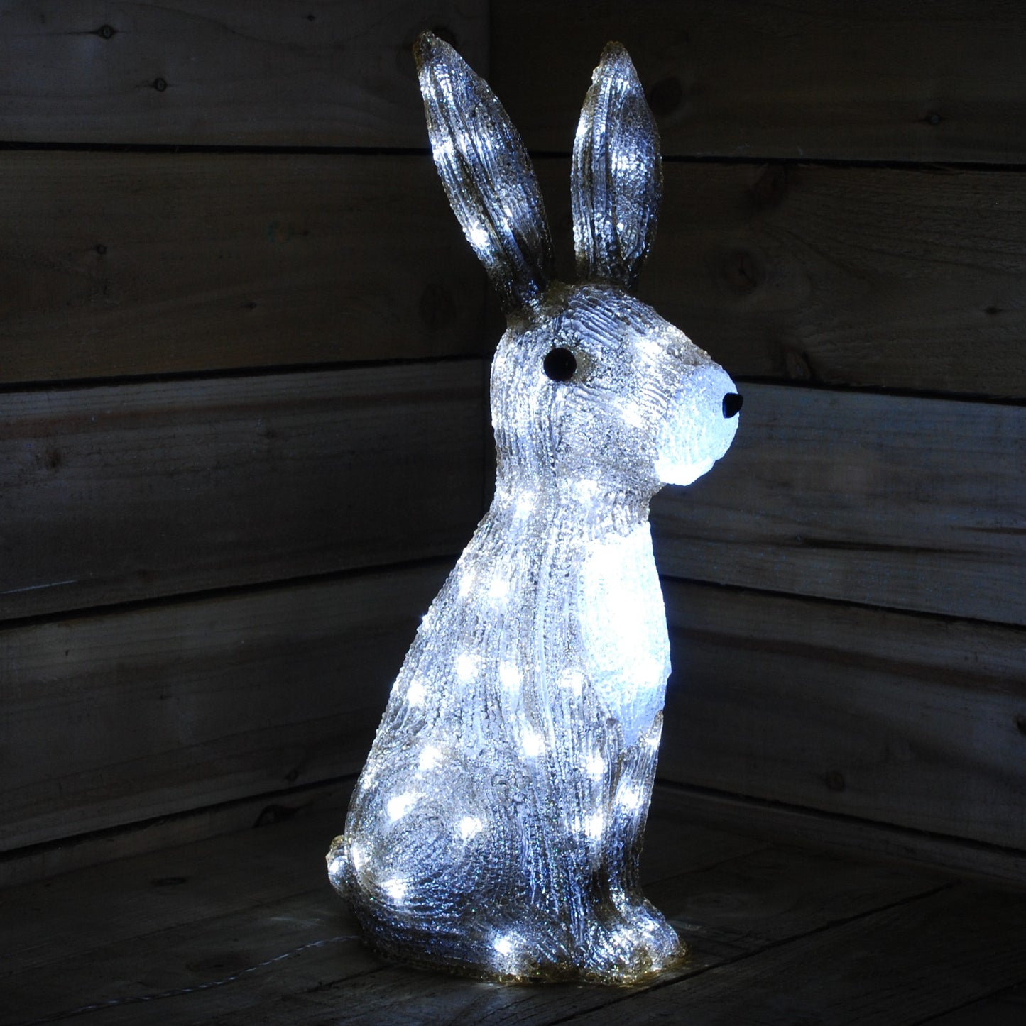 54cm Outdoor The Snowman Acrylic Christmas Hare / Rabbit Figure 80 LEDs