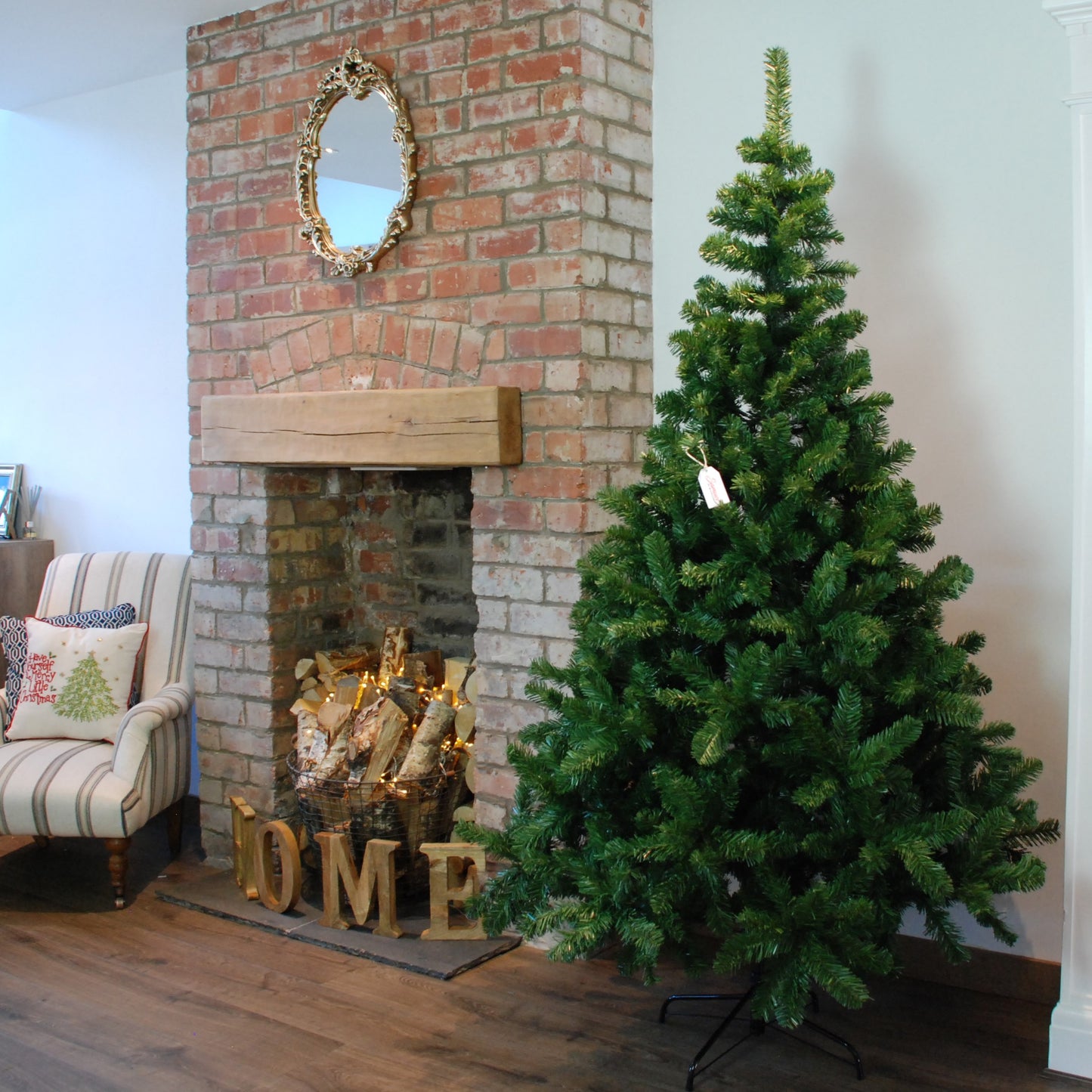 4ft, 5ft, 6ft, 7ft or 8ft Samuel Alexander Christmas Tree in Plain Green