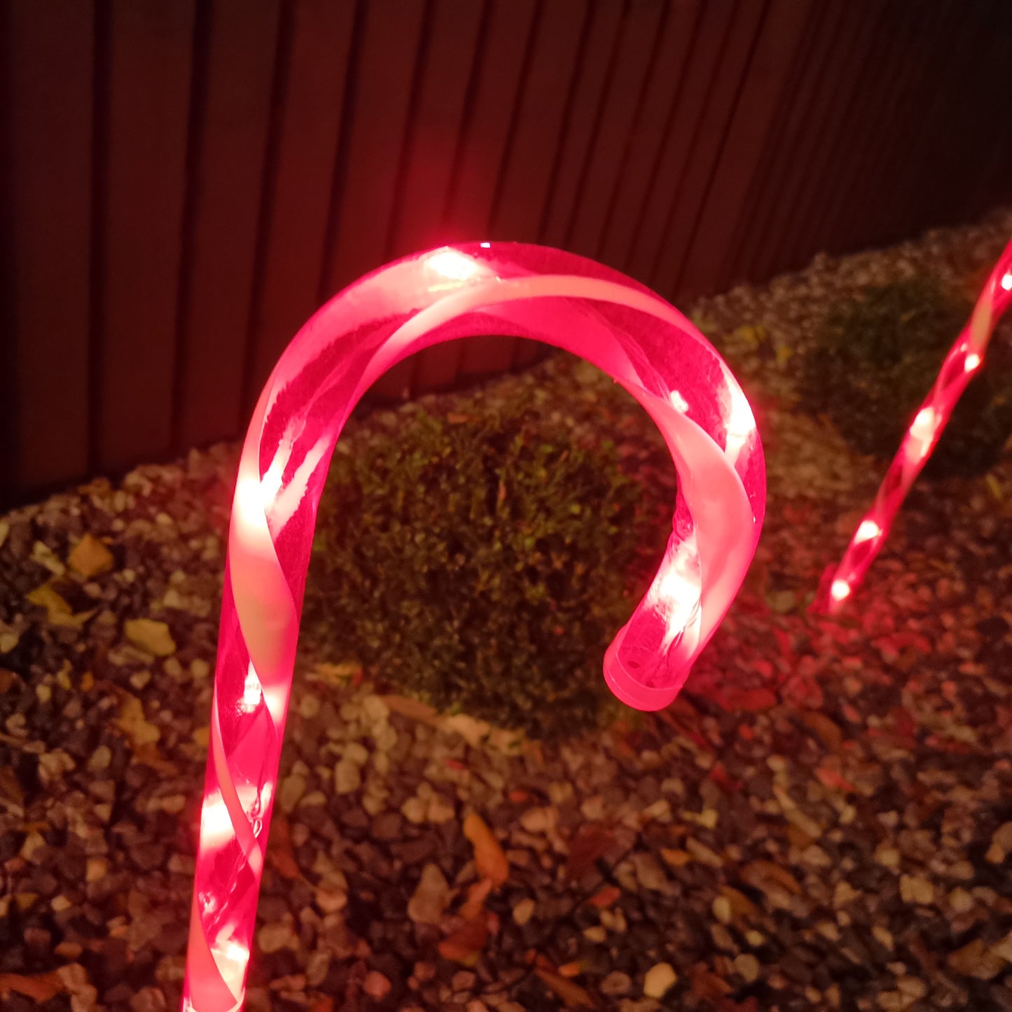 4pcs 62cm Outdoor Red Christmas Candy Cane LED Path Lights for Garden