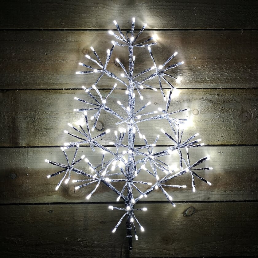 Premier 60cm White LED Twinkling Christmas Starburst Tree