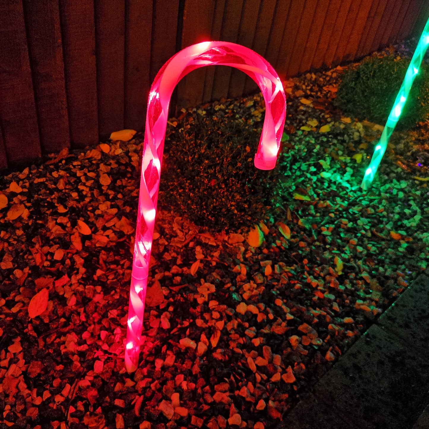 4pcs 62cm Outdoor Multicoloured Christmas Candy Cane LED Path Lights for Garden