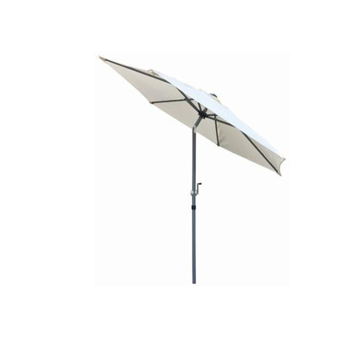 2m Aluminium Parasol Sun Shade with Crank and Tilt Patio Garden in Cream