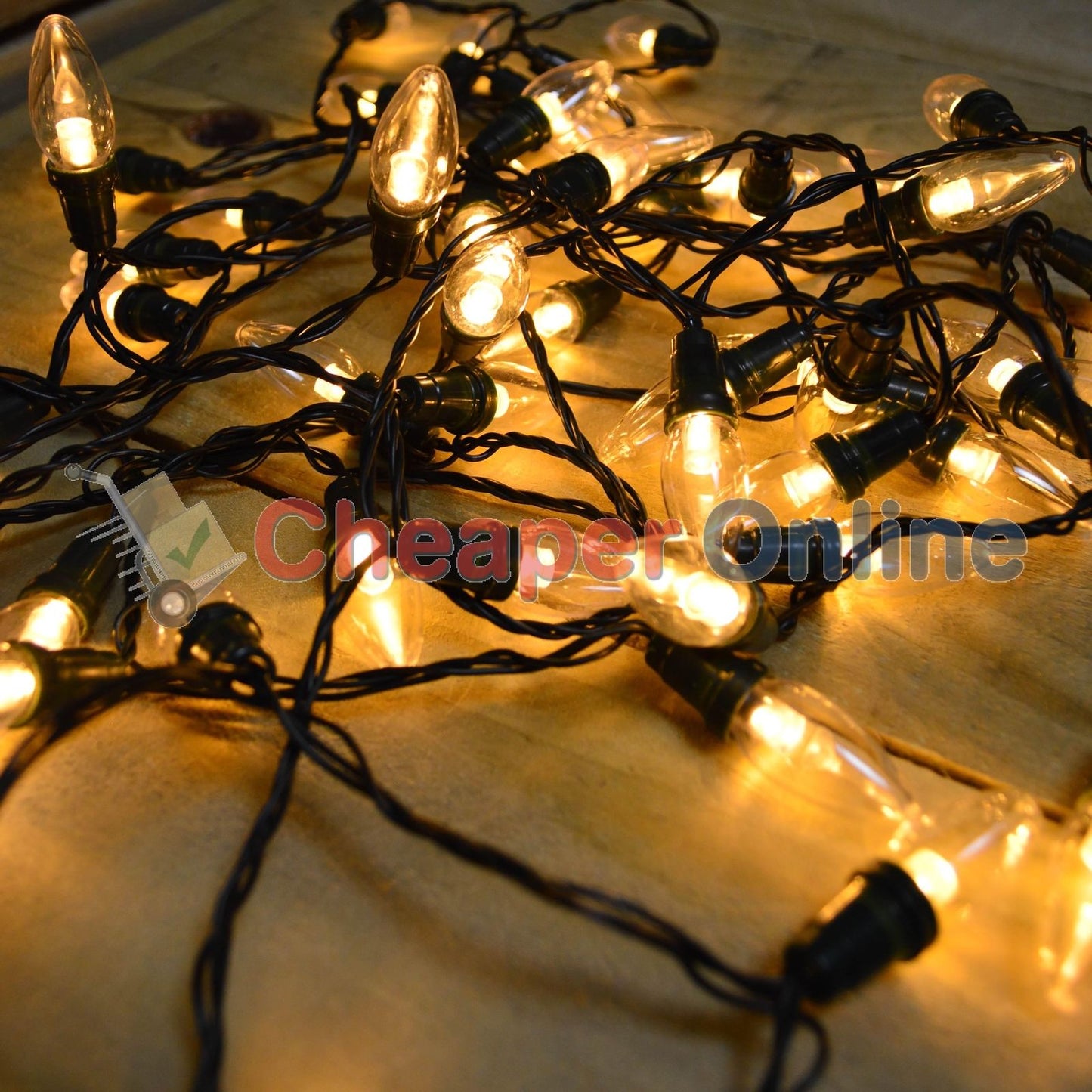 11.9m 120 LED Premier Christmas Lights - Multi Action C6 Bulb in Warm White