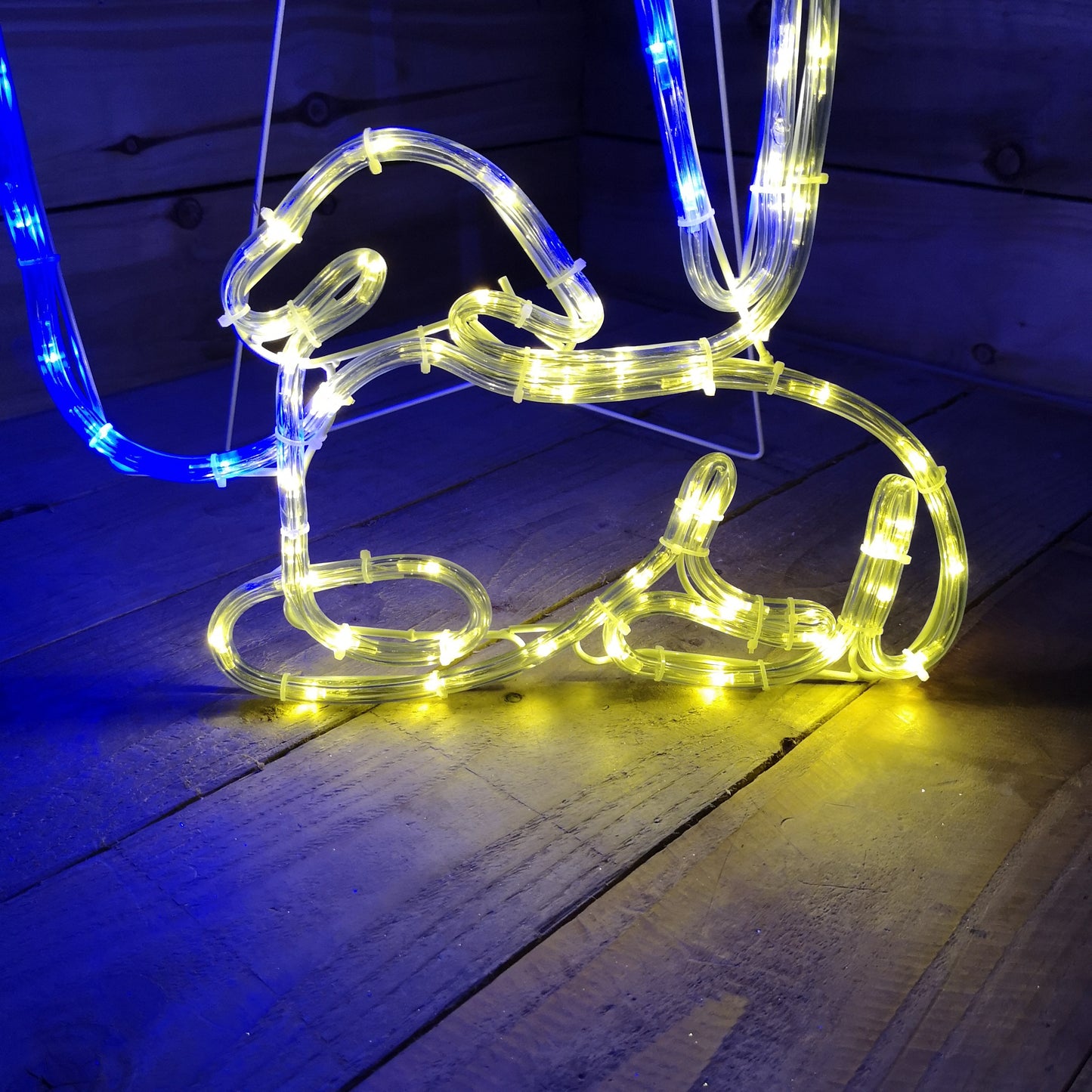 1M 150 LED Multicoloured Indoor Outdoor Christmas Nativity Shepherd with Lamb Silhouette Rope Light