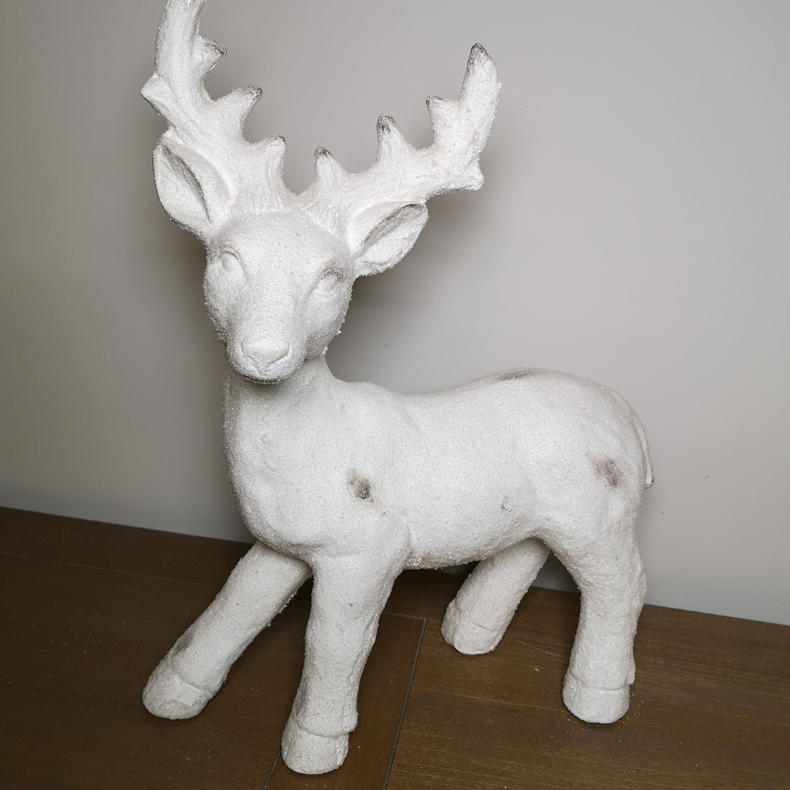 52cm Snow Effect Standing Pot Reindeer Christmas Ornament