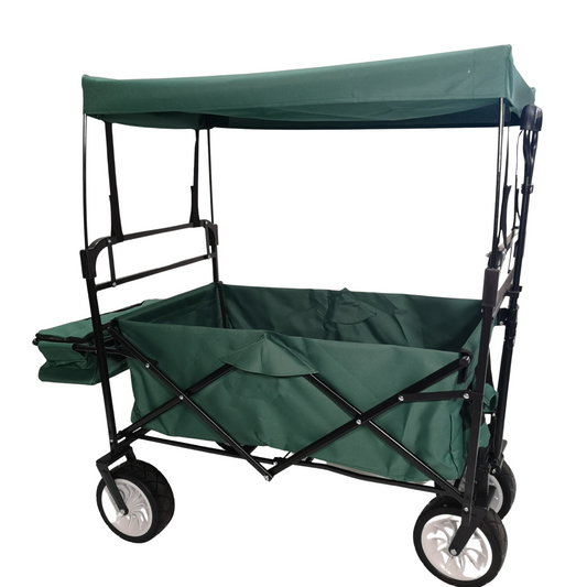 Folding Festival Camping Storage Trolley with Canopy & Waterproof Cover 100Kg capacity