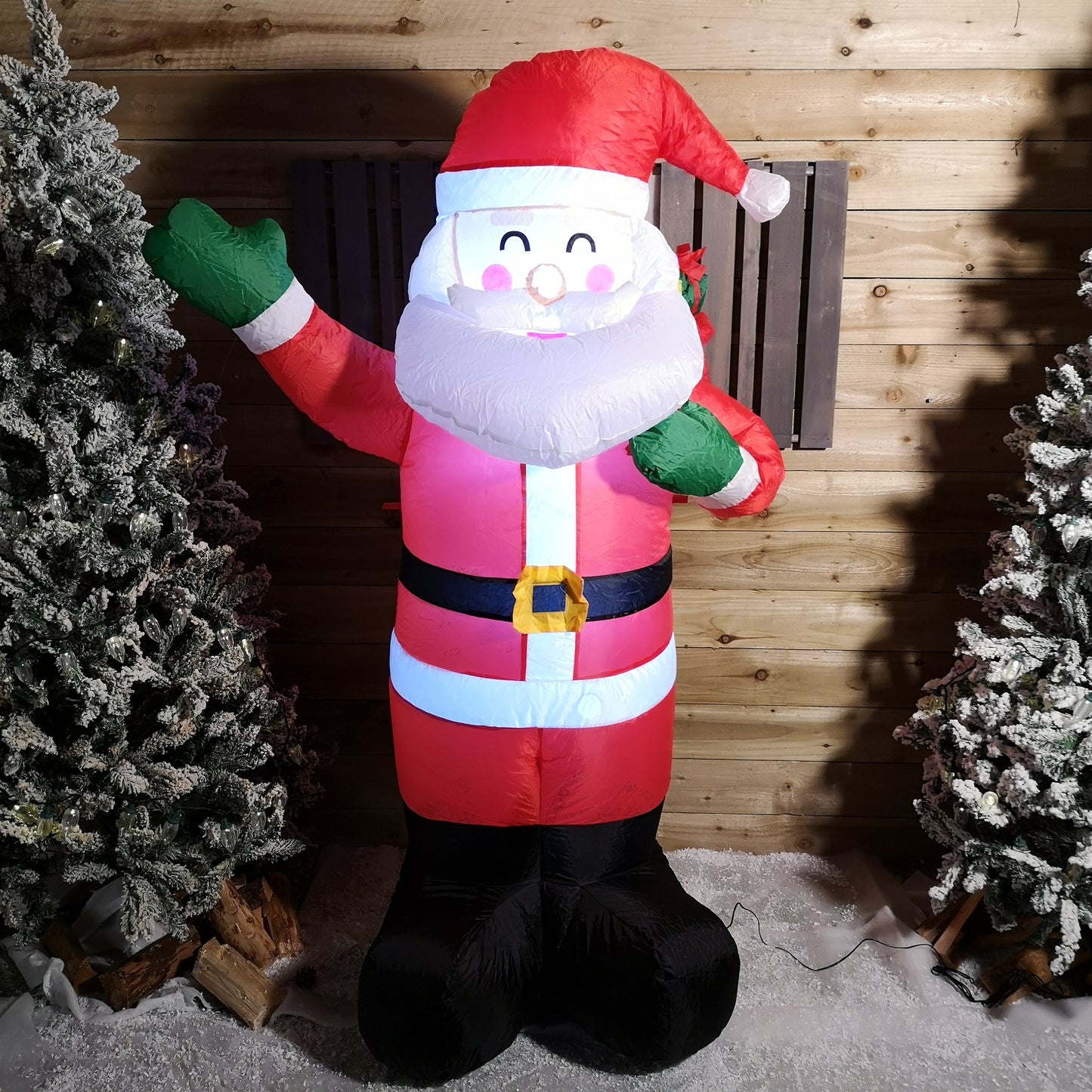 6ft (190cm) LED Christmas Inflatables Outdoor Santa Claus With Gifts Decorations