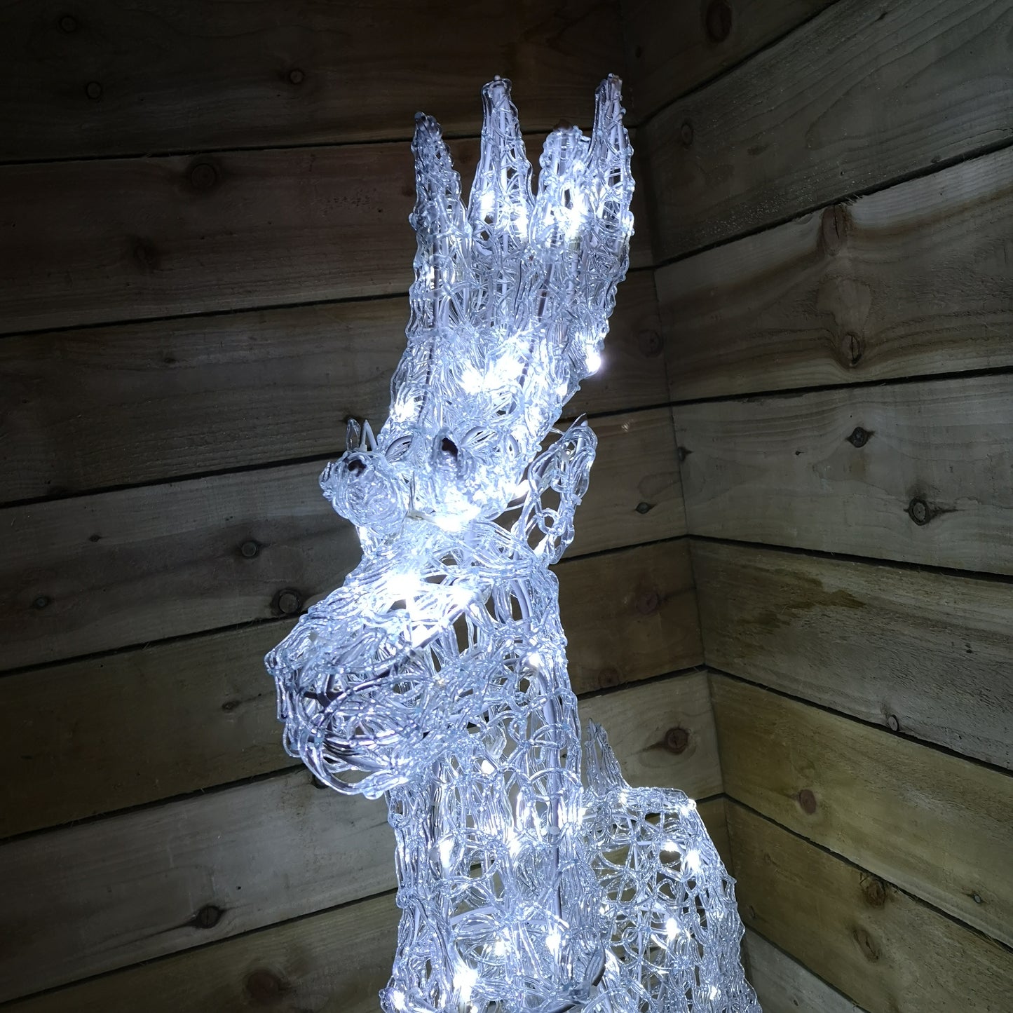 Christmas Lit Soft Acrylic Reindeer White LED Indoor Outdoor