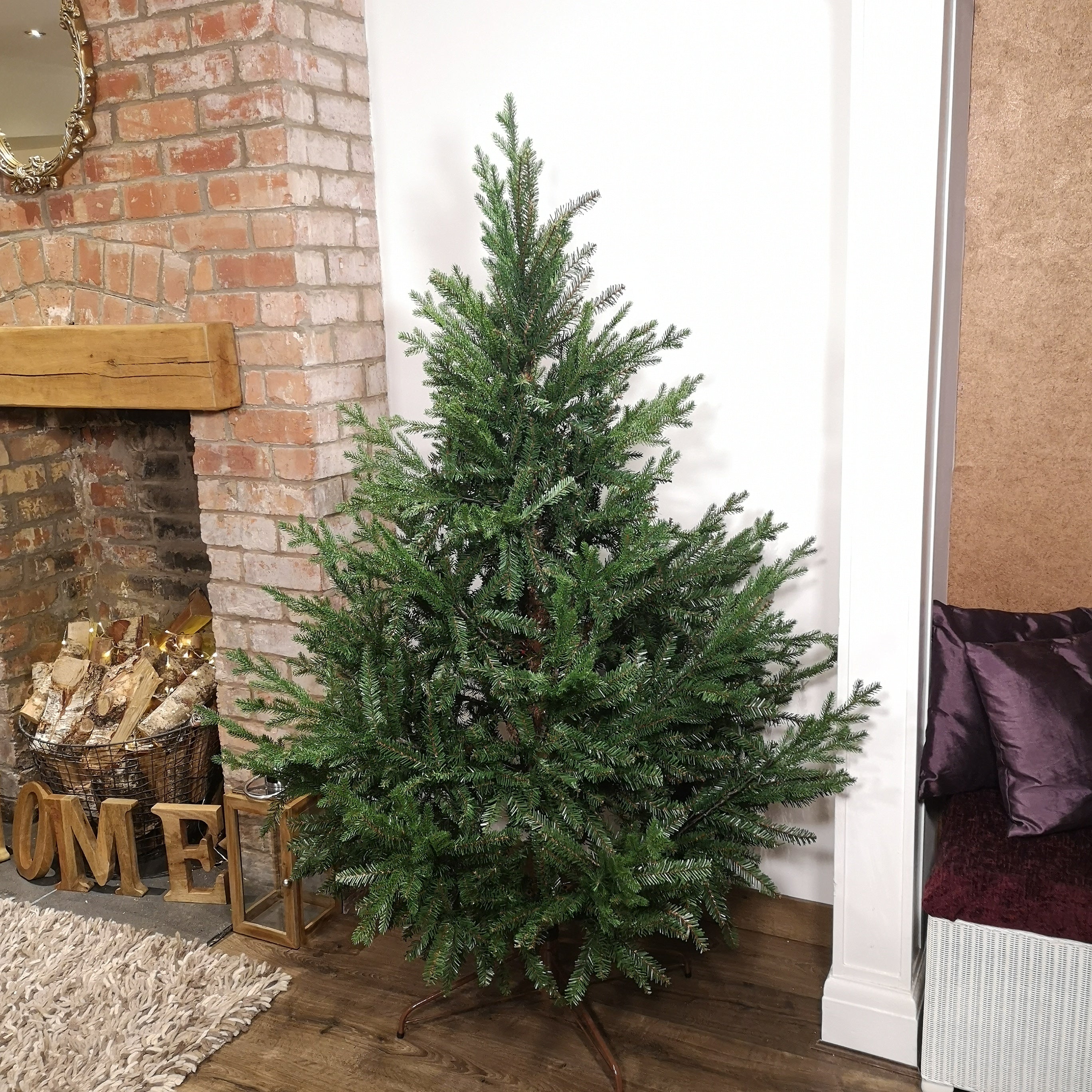 6ft 180cm Green Glenshee Spruce Artificial Christmas Tree PE and PVC Mix Natural Look