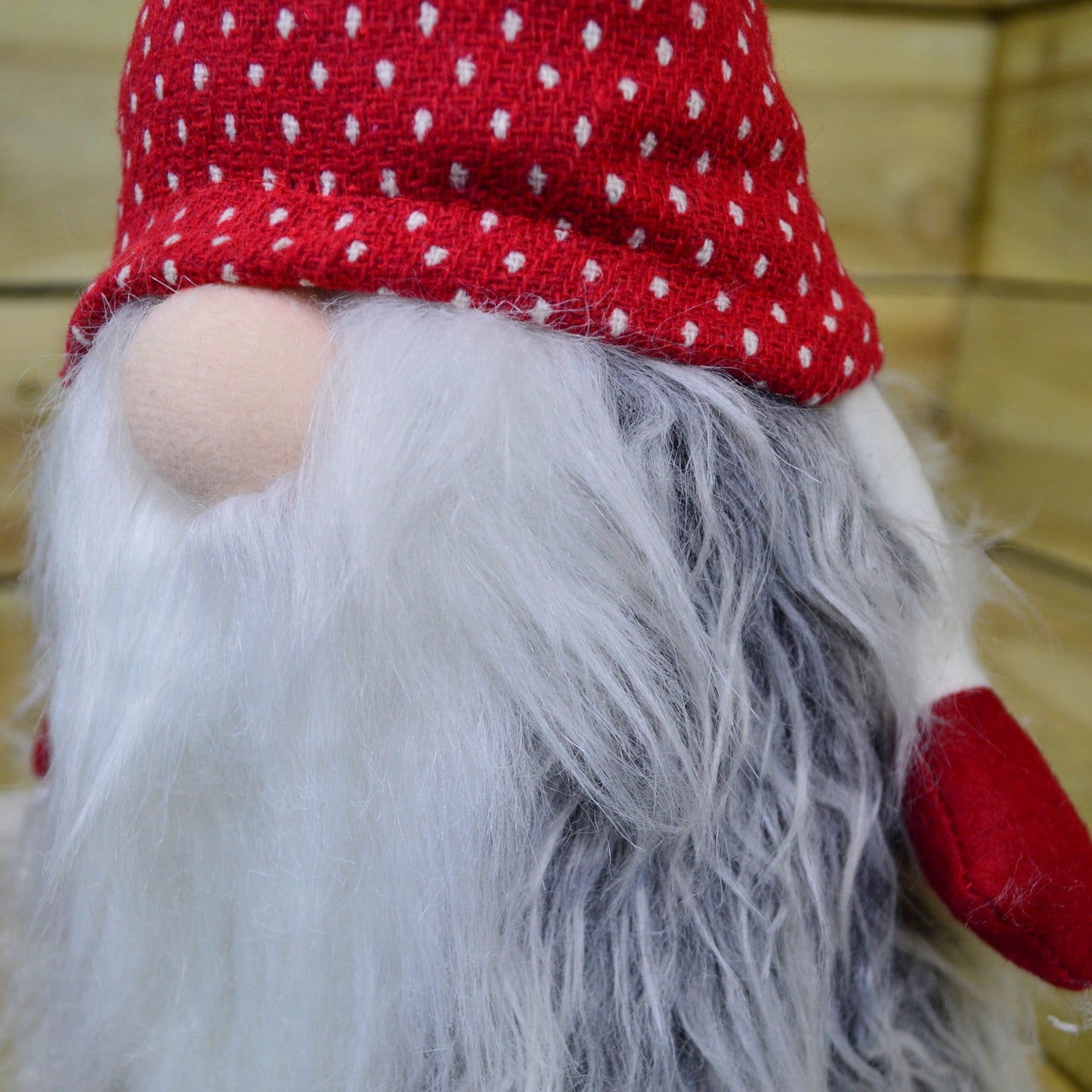 Large Festive 52cm Cuddly Gonk Indoor Christmas Decoration - White Spotty Hat