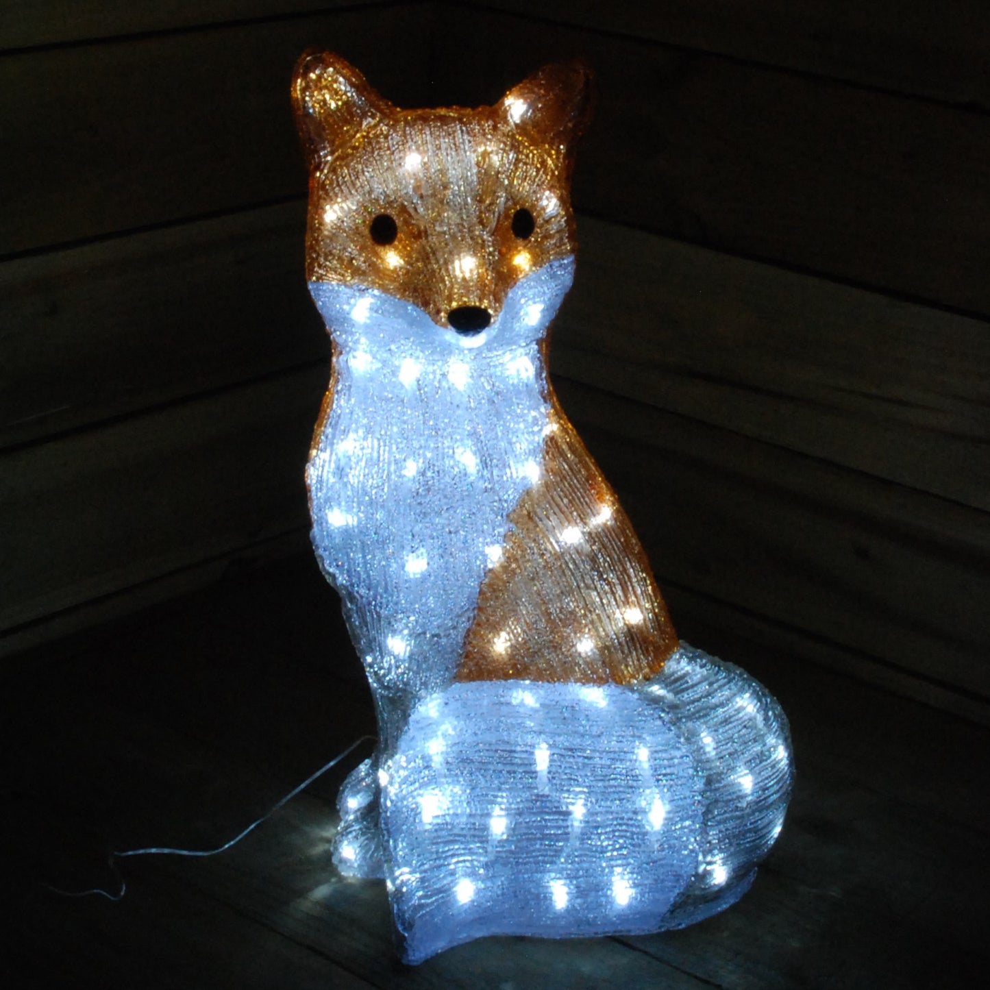 54cm The Snowman & Snowdog 2018 Acrylic Fox Christmas Decoration with 100 Ice White LEDs