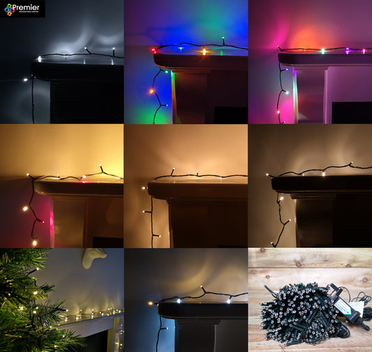 Premier SupaBrights Indoor Outdoor Christmas Multi Function Mains Operated String Lights with Timer