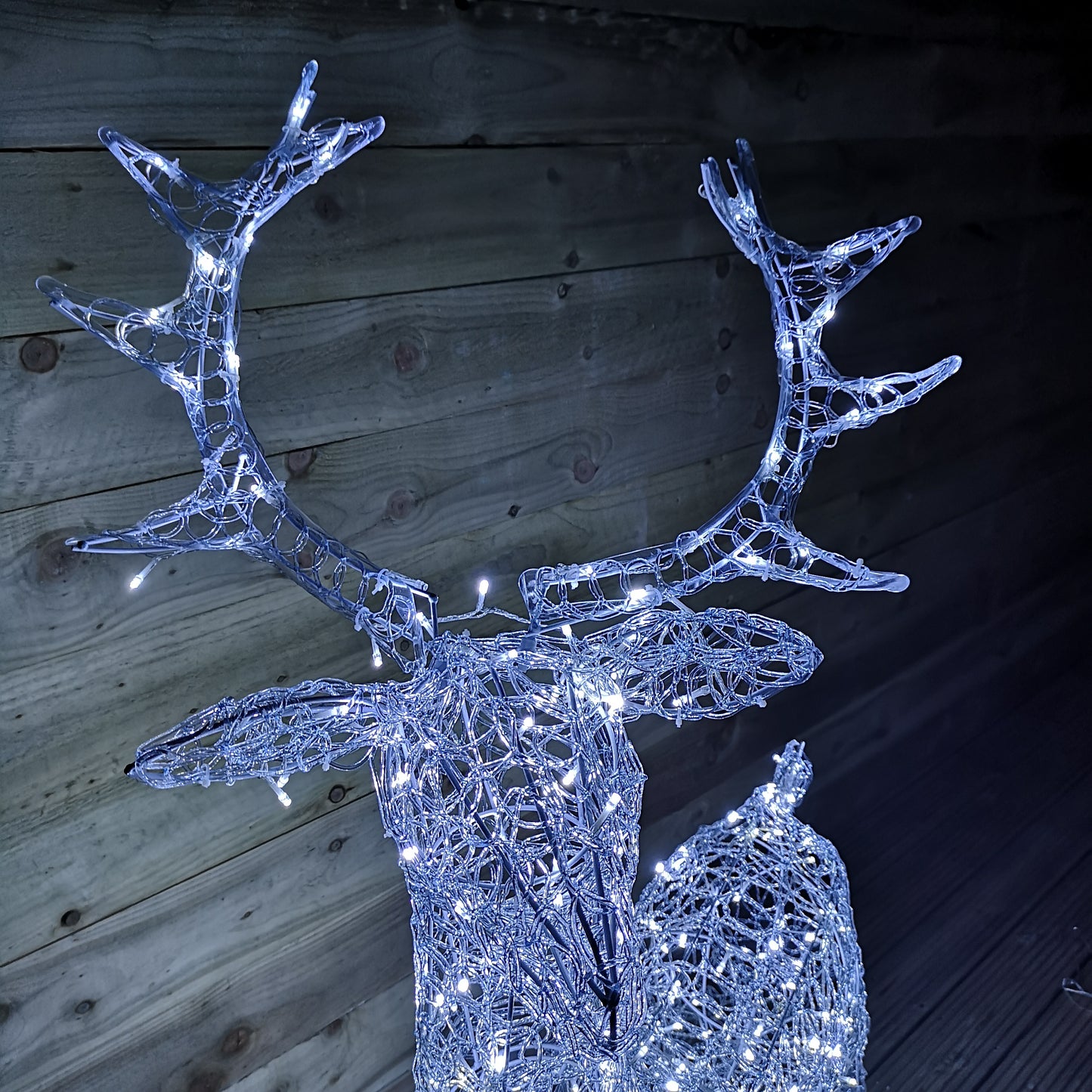 Premier Christmas Acrylic 1.4m Reindeer Stag with White LED Lights