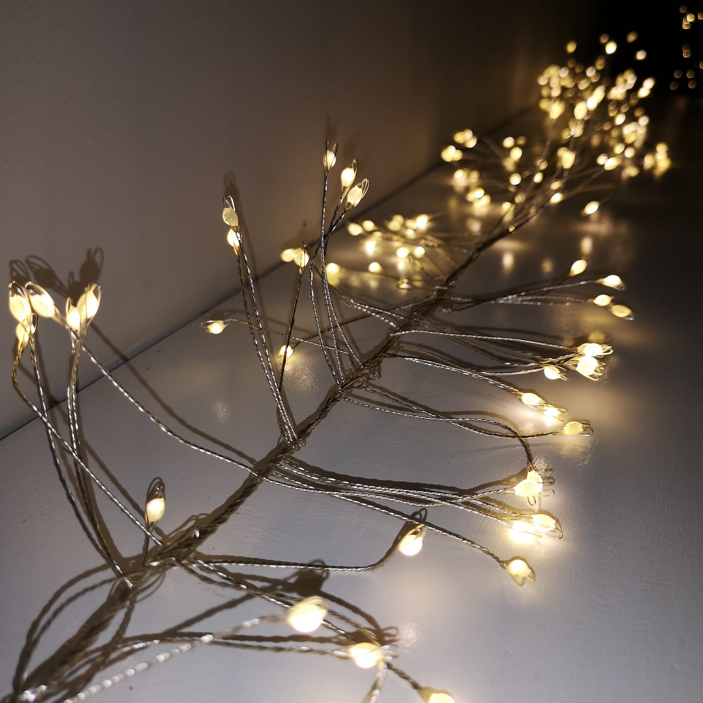 288 LED 1.8m Premier Christmas Outdoor 8 Function Garland Wire Lights in Warm White