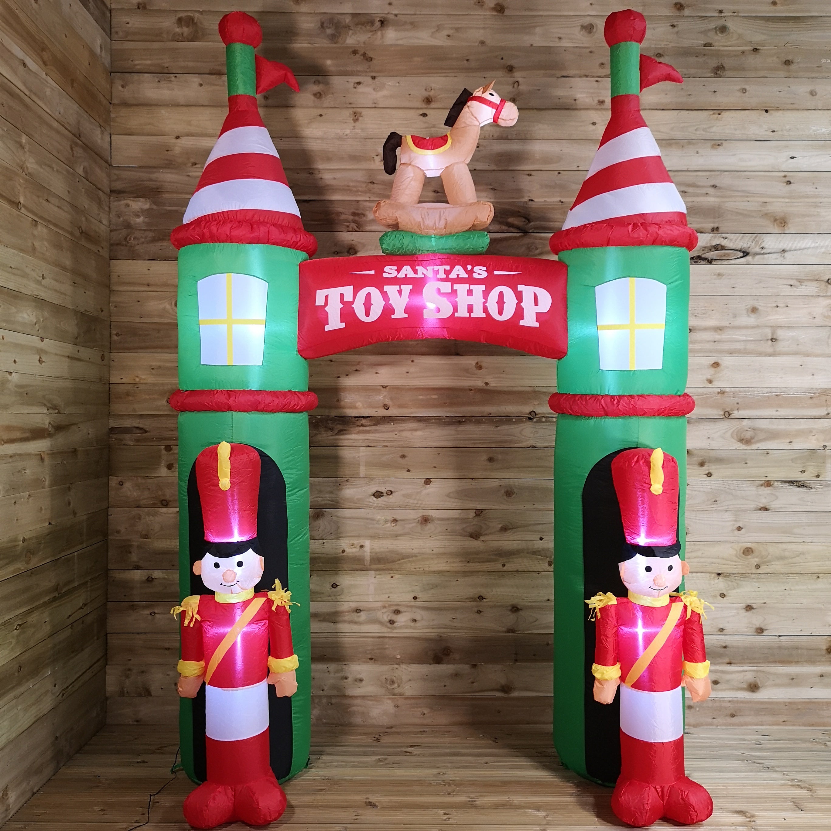 Premier Christmas 3M Toy Shop Inflatable Arch with Nutcracker Soldier Guards