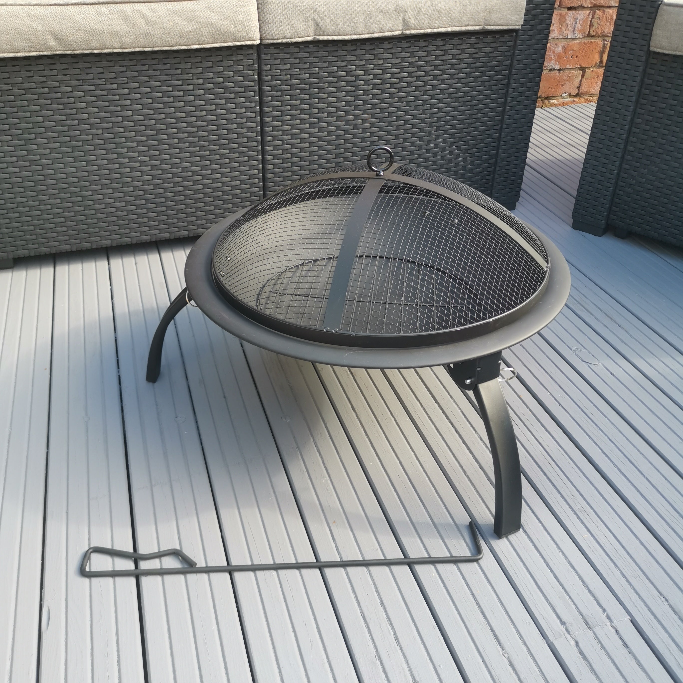 51cm Diameter Garden Log Burner Fire Pit Heater Bowl with Guard