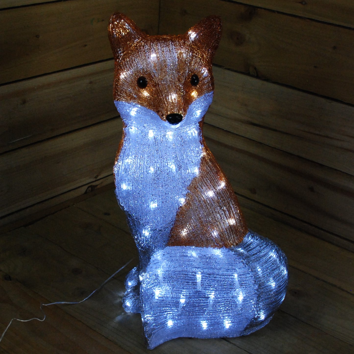 54cm The Snowman & Snowdog 2018 Acrylic Fox Christmas Decoration with 100 Ice White LEDs