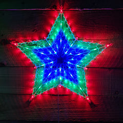 50cm Multi Colour LED Window Star Light Up Indoor/Outdoor Christmas Decorations