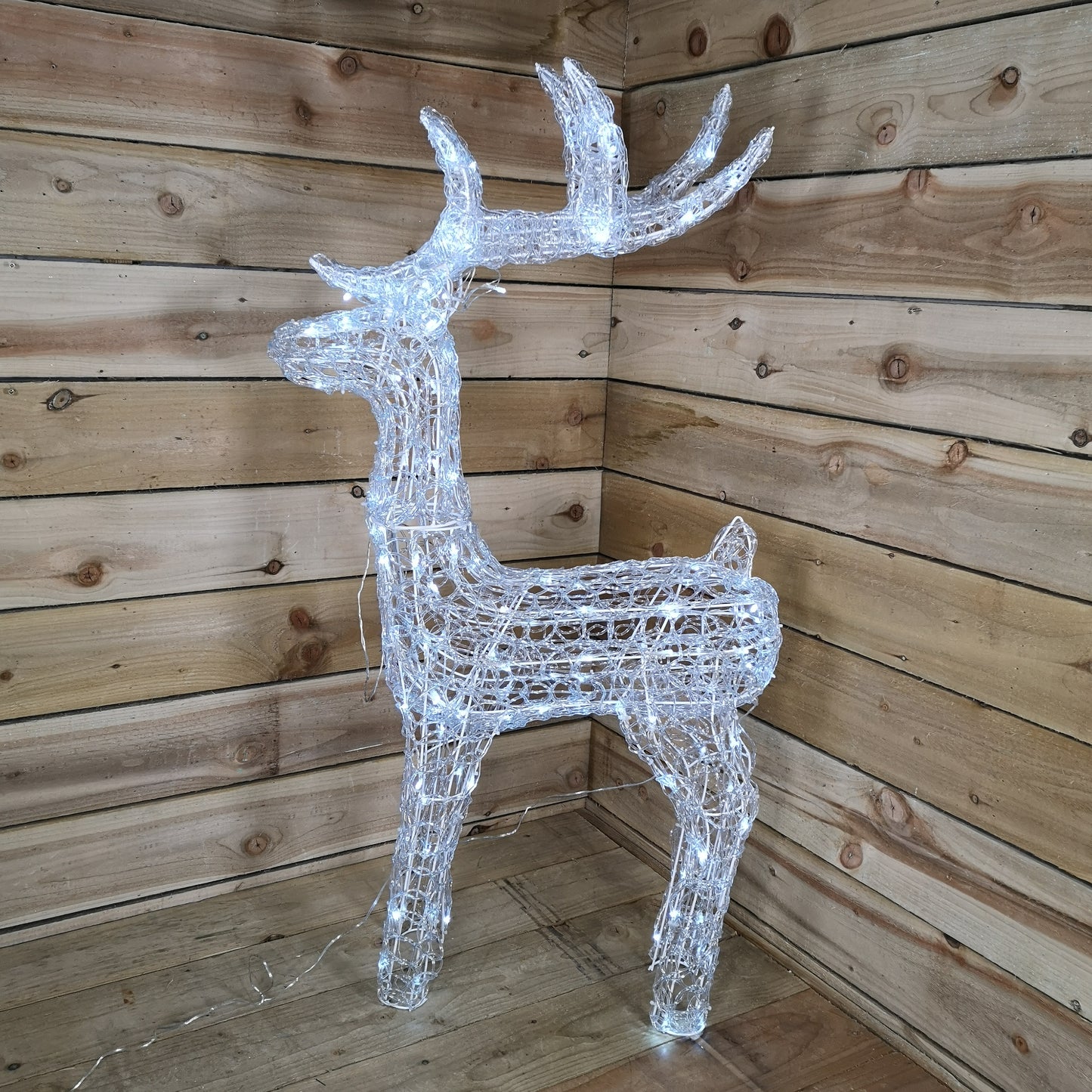 Christmas Lit Soft Acrylic Reindeer White LED Indoor Outdoor