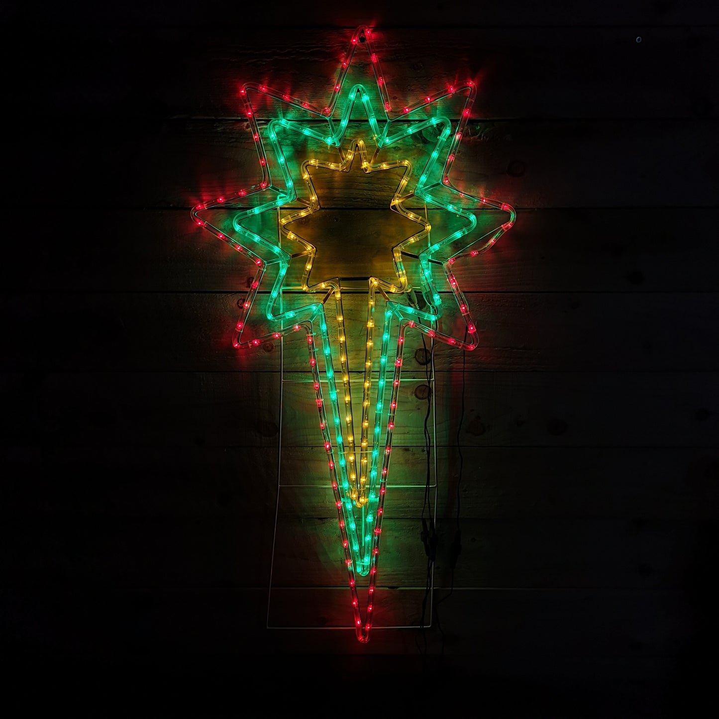 118 x 62cm LED North Star Rope Light Outdoor Christmas Silhouette in Multicoloured with Speed Controller