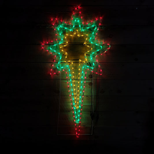 118 x 62cm LED North Star Rope Light Outdoor Christmas Silhouette in Multicoloured with Speed Controller