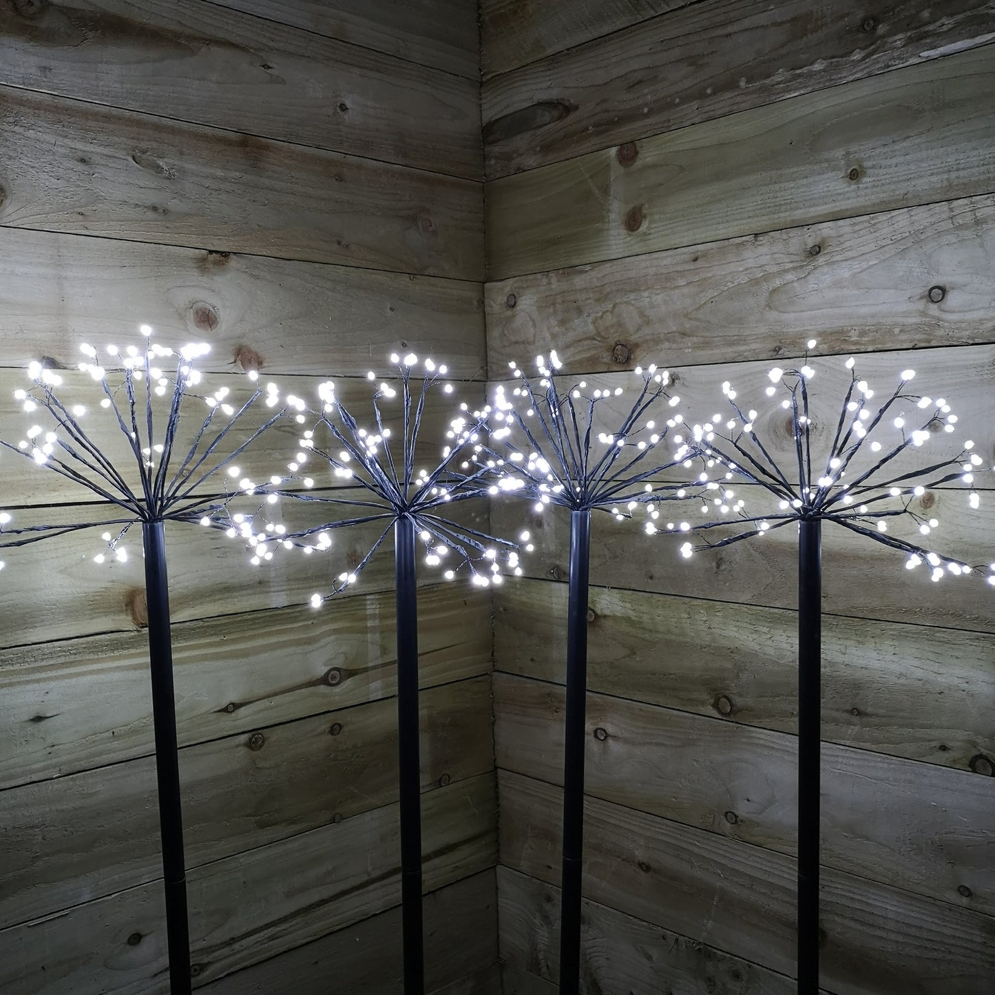 4 x 100cm Cool White Christmas Sputnik Sparkler Path Lights with 400 LEDs