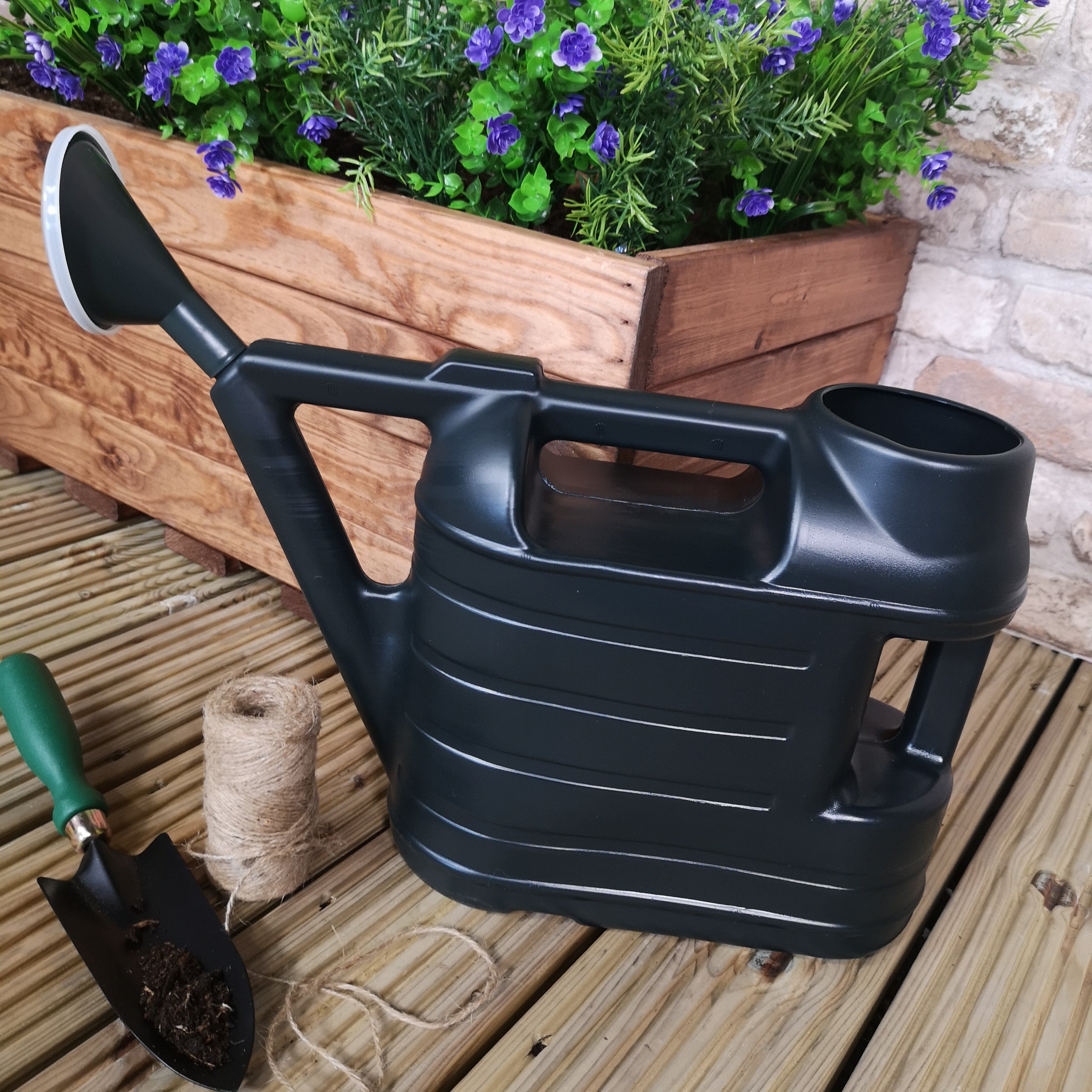 2 of 6.5L Ward Garden Watering Can With Rose - Green