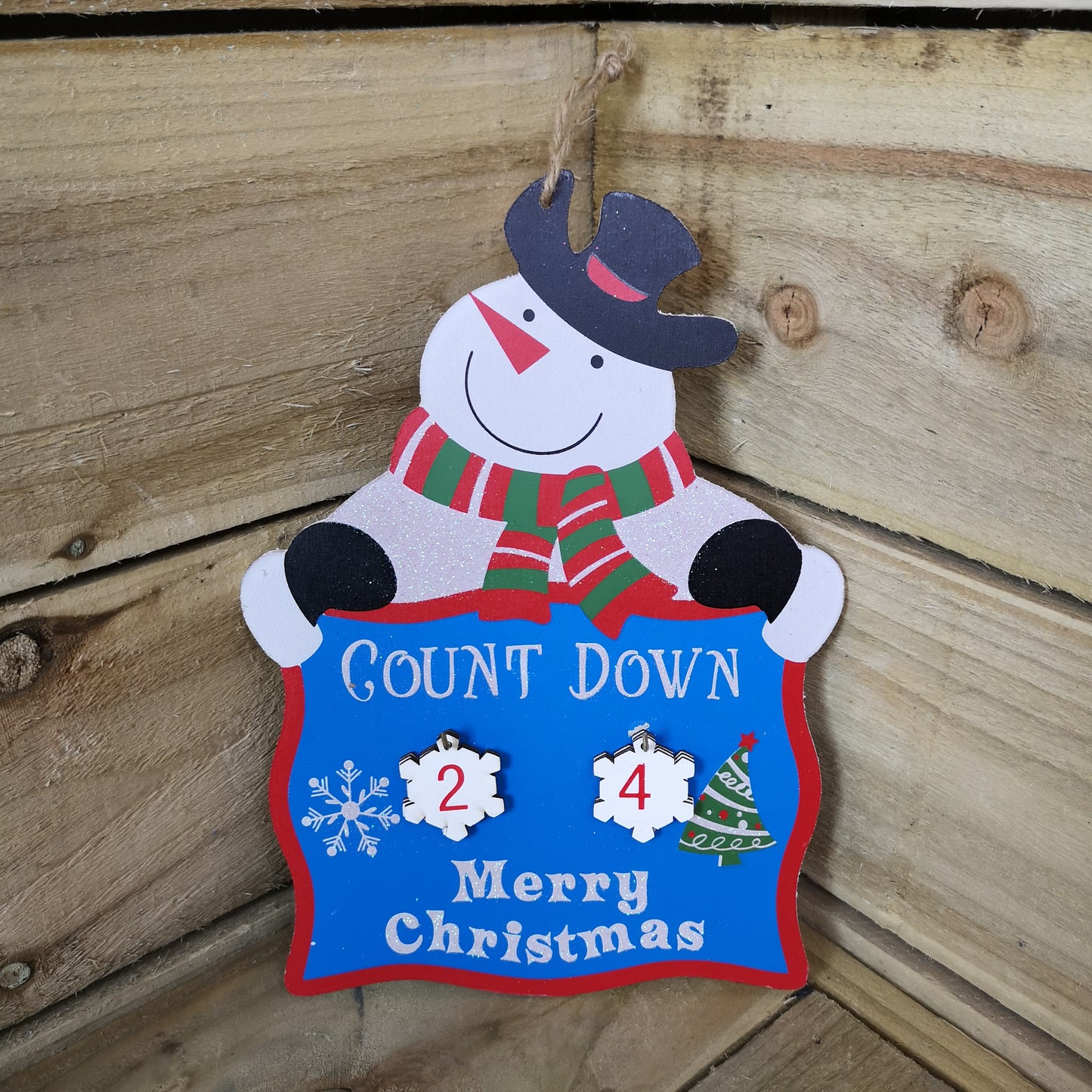 Christmas Countdown Hanging Advent Calendar Reindeer OR Snowman