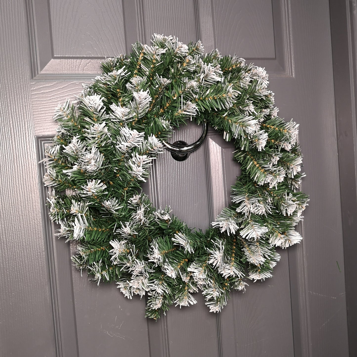 55cm Premier Christmas Snow Tipped Green Pine PVC Door Wreath