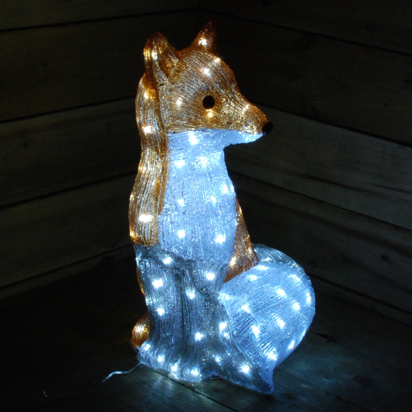 54cm The Snowman & Snowdog 2018 Acrylic Fox Christmas Decoration with 100 Ice White LEDs