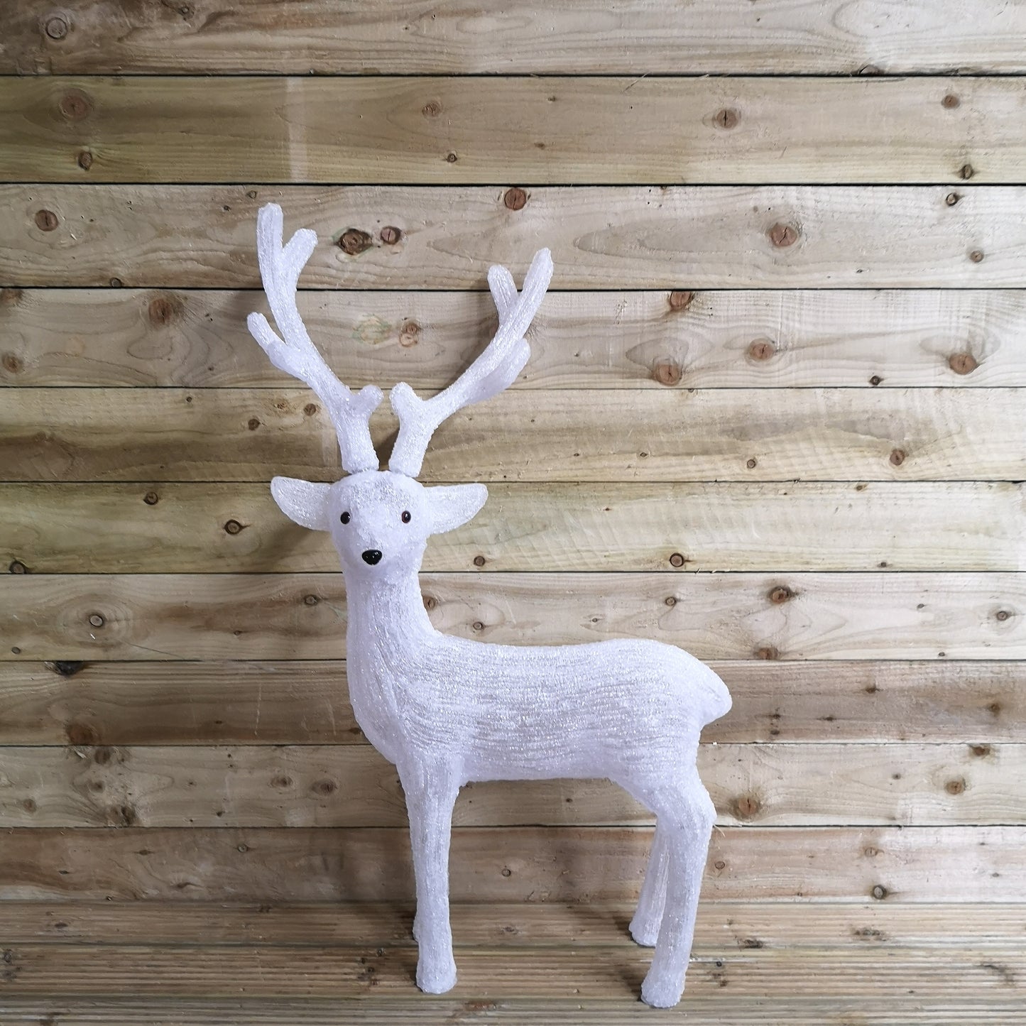 115cm LED Acrylic White Standing Christmas Reindeer Decoration